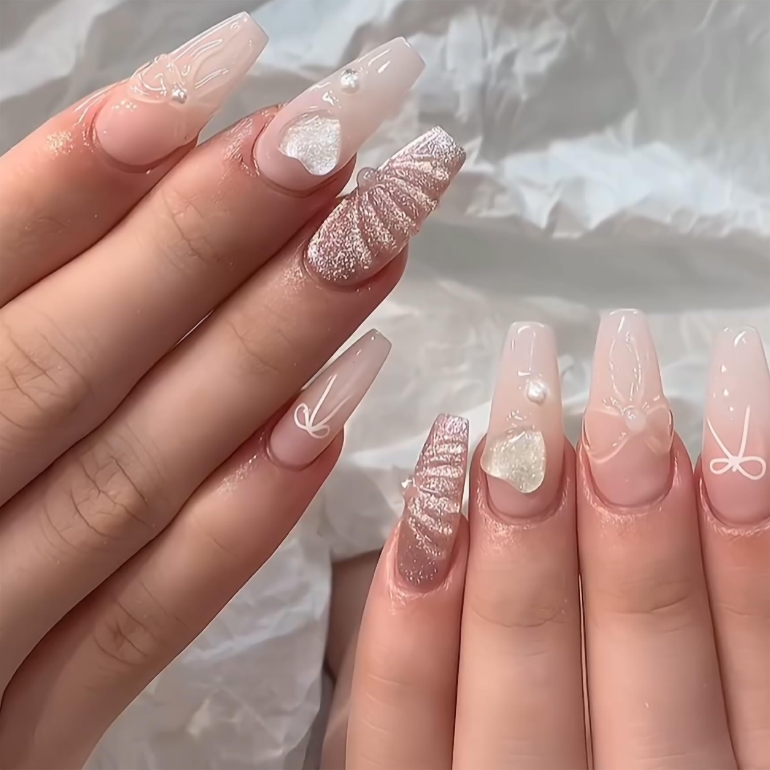 200 Pcs Clear Heart Nail Art Charms - 3D Mixed Size Love Rhinestone Decorations for Acrylic Nails, DIY Manicure, Women's Craft & Jewelry Making - Perfect for Valentine's Day, Bridal Shower & Party Nail Designs