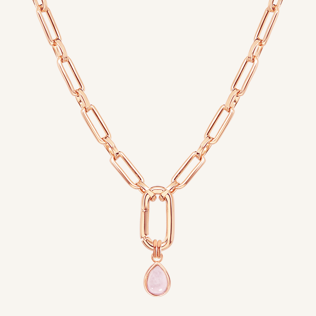 Rose Quartz Trove Charm Necklace - Healing Crystal Jewelry for Women, Dainty Pendant with 925 Sterling Silver Chain - Perfect for Meditation, Yoga & Spiritual Gifts