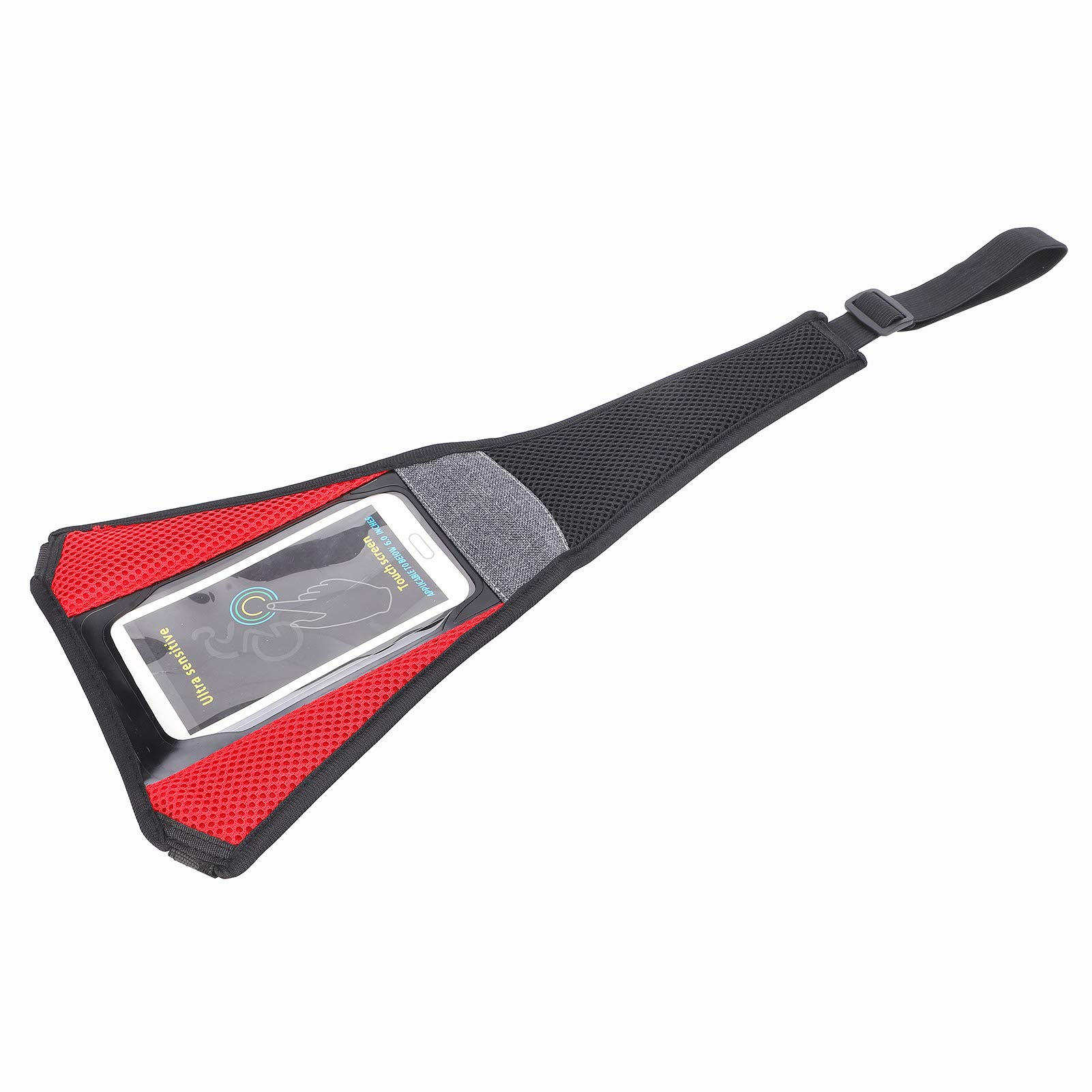 Waterproof Denim Bike Frame Sweat Guard with Phone Pouch - Black & Red - Indoor Cycling Sweat Absorber for Mountain & Road Bikes - Perfect for Training, Commuting & Fitness Rides