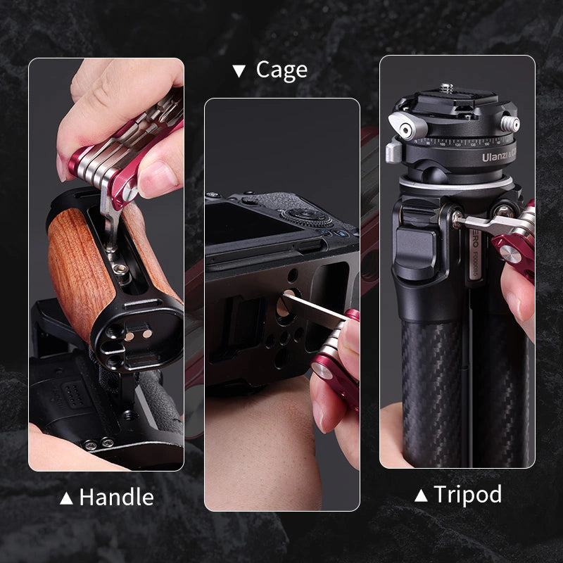 Ulanzi C035GBB2 Professional Folding Tool Kit - 15-in-1 Multi-Tool with Screwdrivers & Wrenches for Home Repair, DIY Projects, Camping, and Outdoor Maintenance