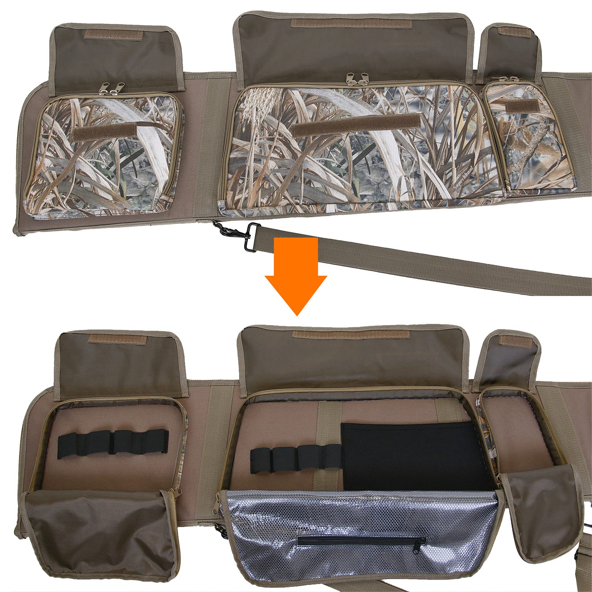 MYDAYS Deluxe Camouflage Rifle Case for Hunting - Soft Scoped Shotgun Gun Bag with Zippered Accessory Pocket & Adjustable Shoulder Strap | Perfect for Range Trips, Outdoor Adventures & Firearm Storage