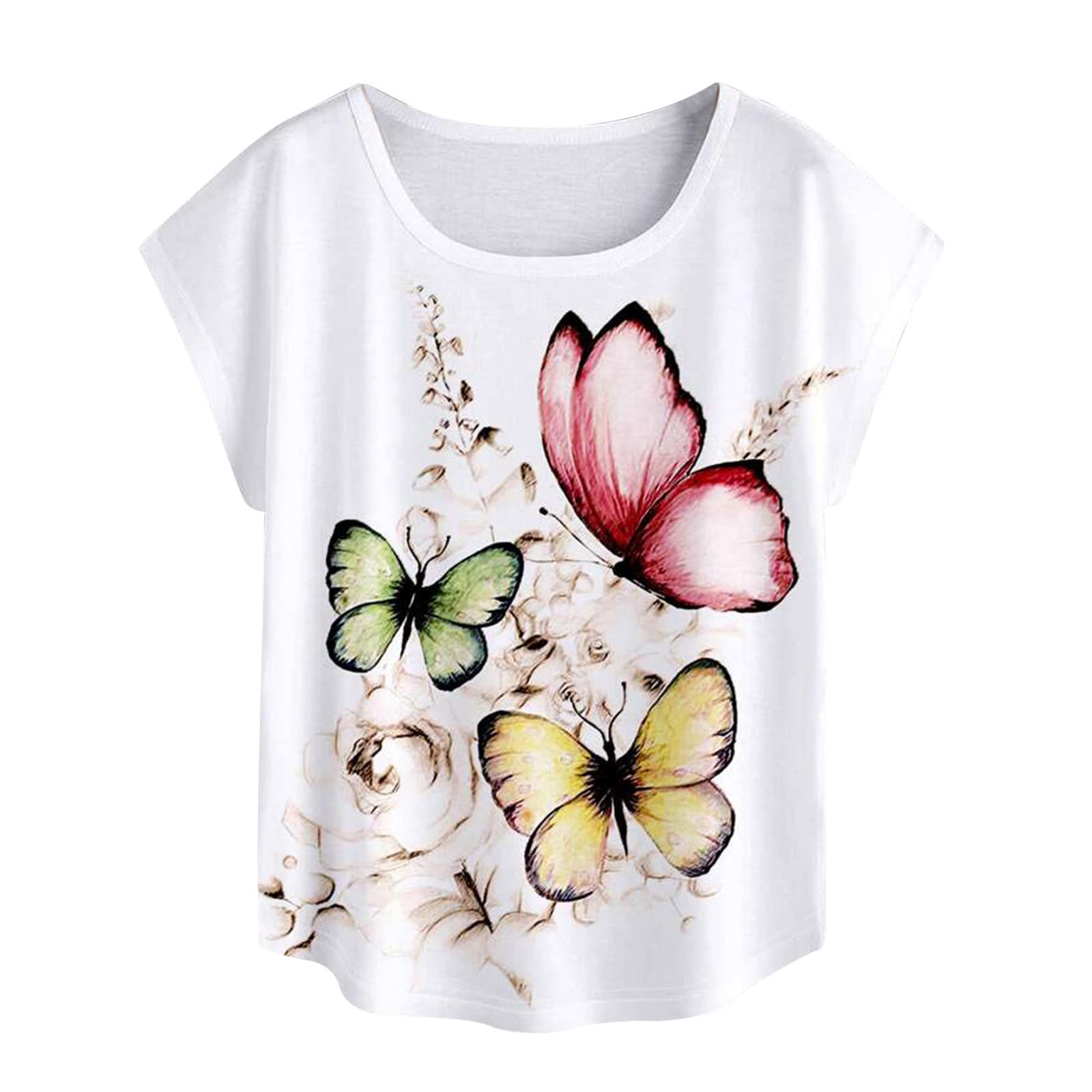Women's Casual Sleeveless V-Neck Loose Fit Printed Blouse - Fashion White T-Shirt Top (Red, XXL) | Perfect for Summer Outfits, Beach Wear & Casual Office Attire