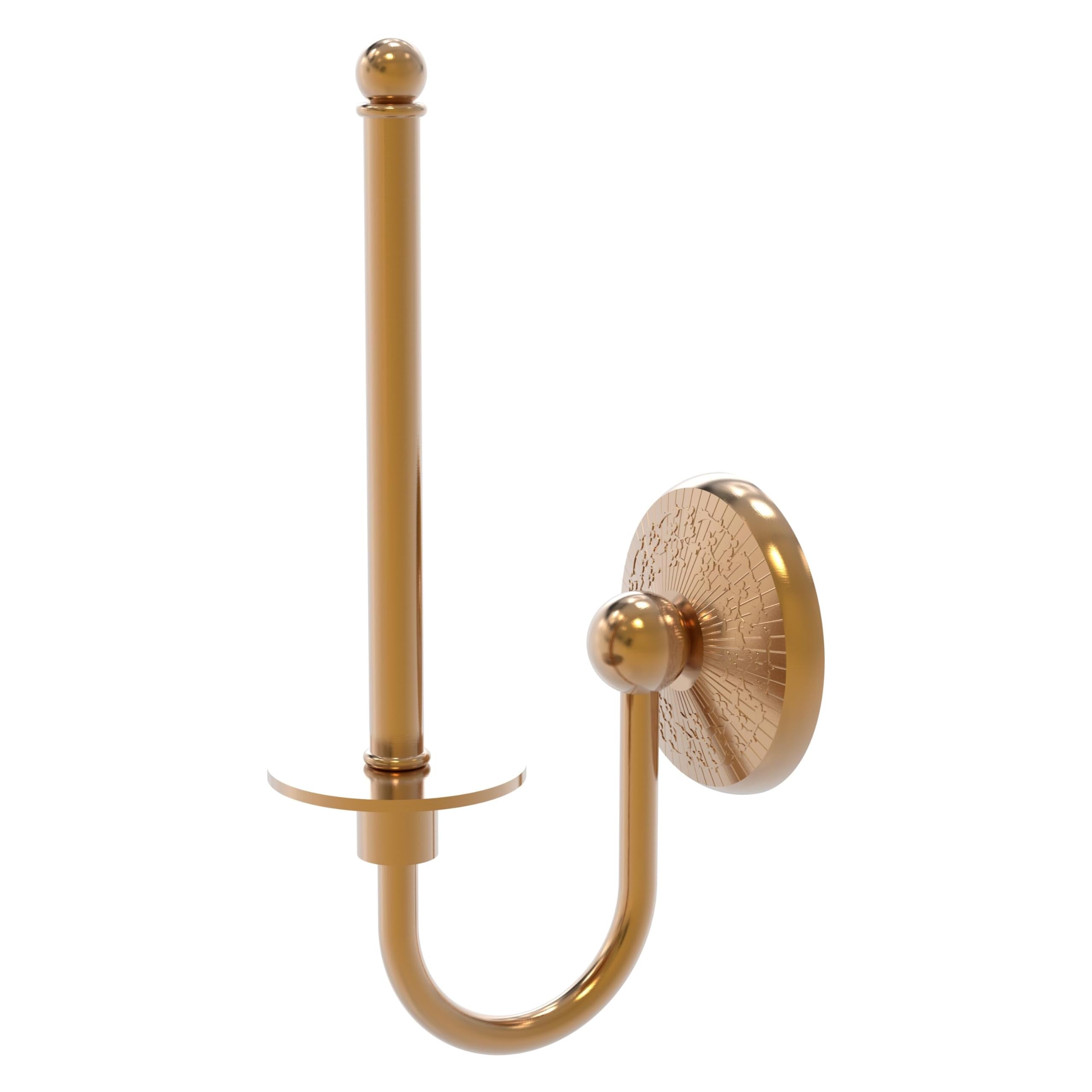 Allied Brass MC-24U-BBR Monte Carlo Collection Brushed Bronze Upright Toilet Paper Holder - Elegant Bathroom Tissue Dispenser for Modern & Traditional Home Decor
