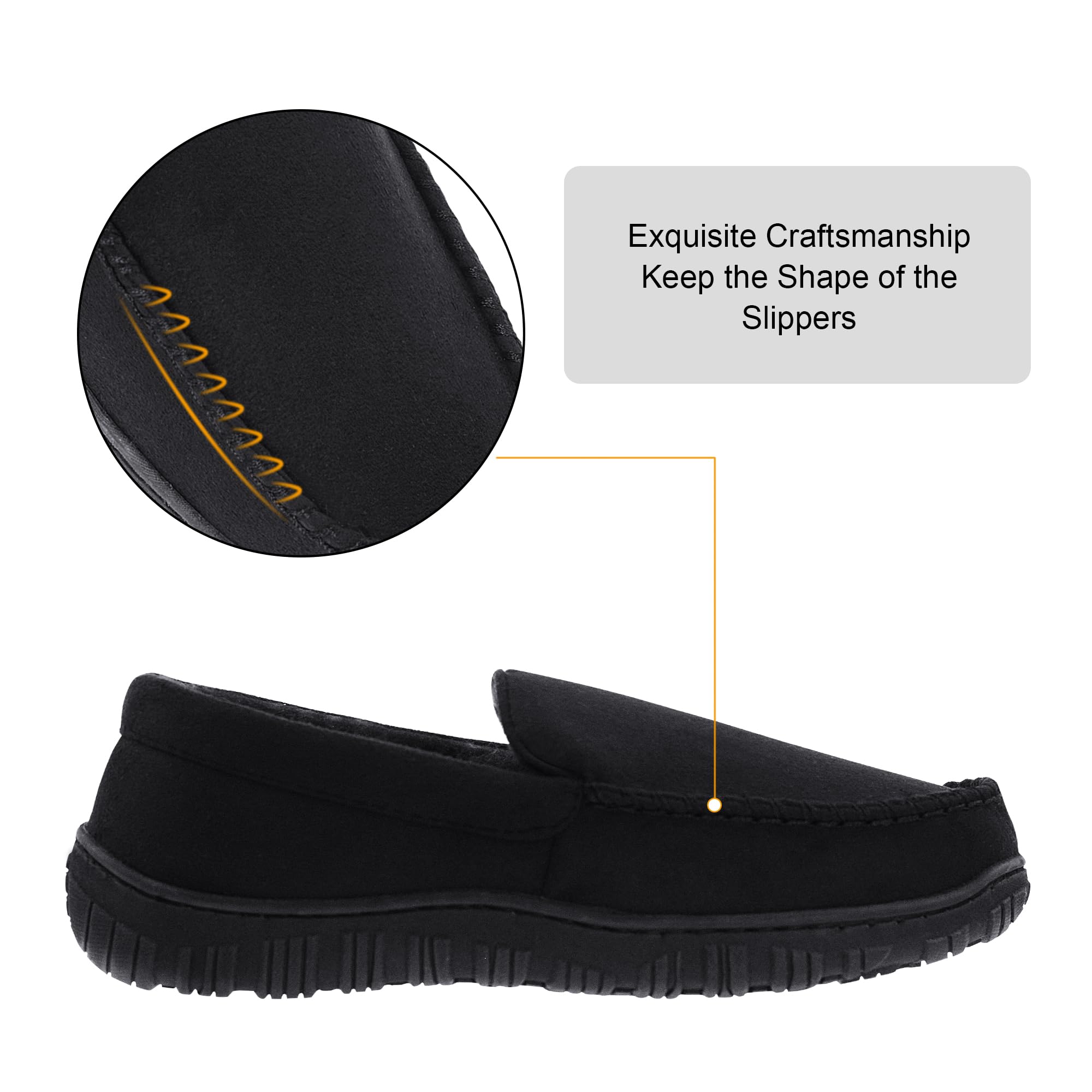 Lulex Men's Memory Foam Slippers - Indoor Outdoor House Shoes for Men - Soft Moccasin Style Comfort for Home, Office & Travel