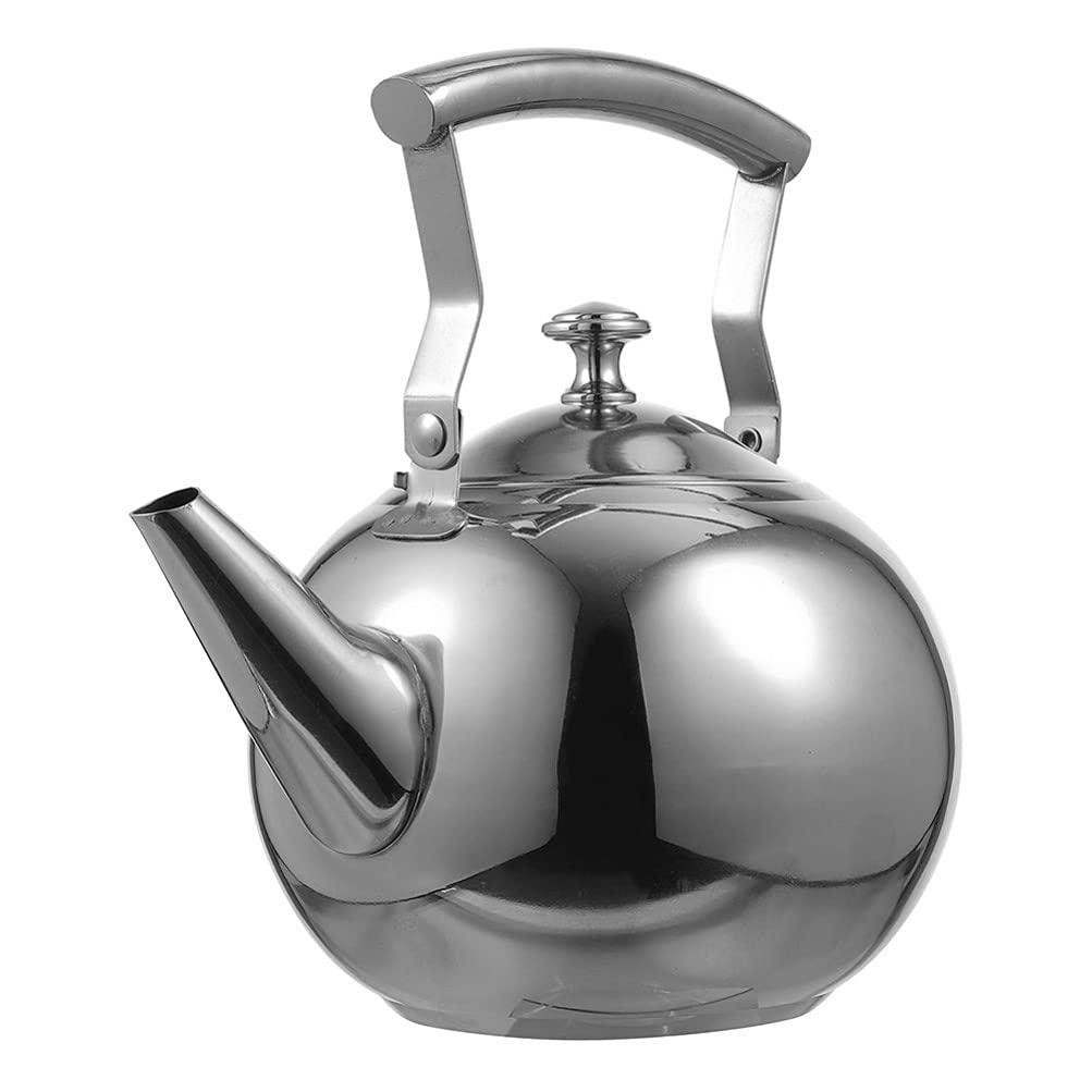 Premium 2L Stainless Steel Whistling Tea Kettle - Stovetop Safe Teapot with Built-in Strainer for Perfect Tea Brewing | Ideal for Home Kitchen, Camping & Office Use (Silver)