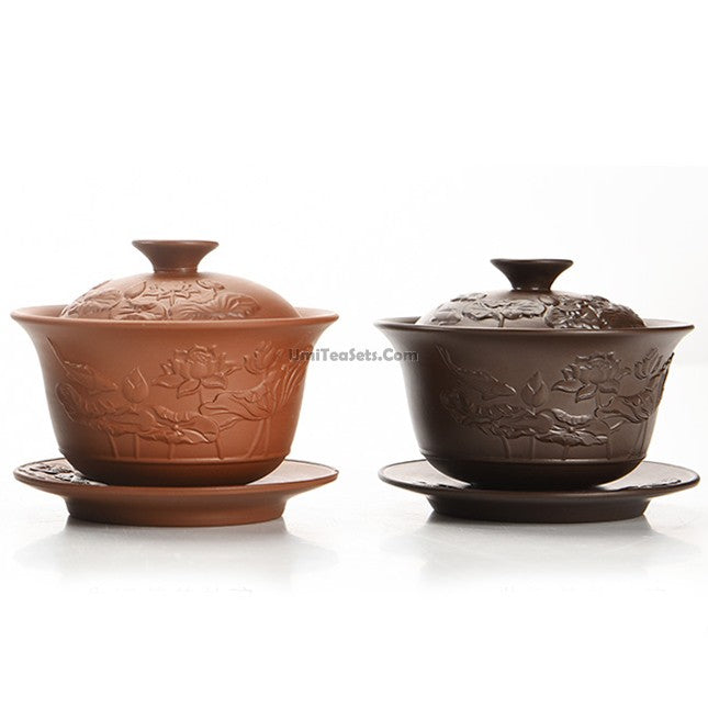 Premium Yixing Purple Clay Lotus Tea Set - Handmade Chinese Teapot with Cups - Perfect for Gongfu Tea Ceremony, Home Tea Brewing & Gift Giving