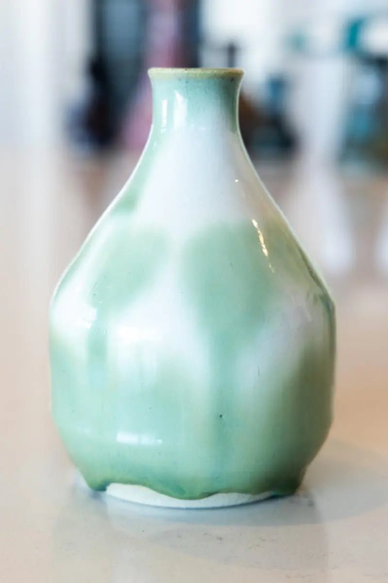 Decorative Stoneware Pot - Medium & Small Size - Greens & Creams - Handmade Ceramic Planter for Indoor Plants, Succulents & Home Decor - Perfect for Kitchen, Living Room & Office