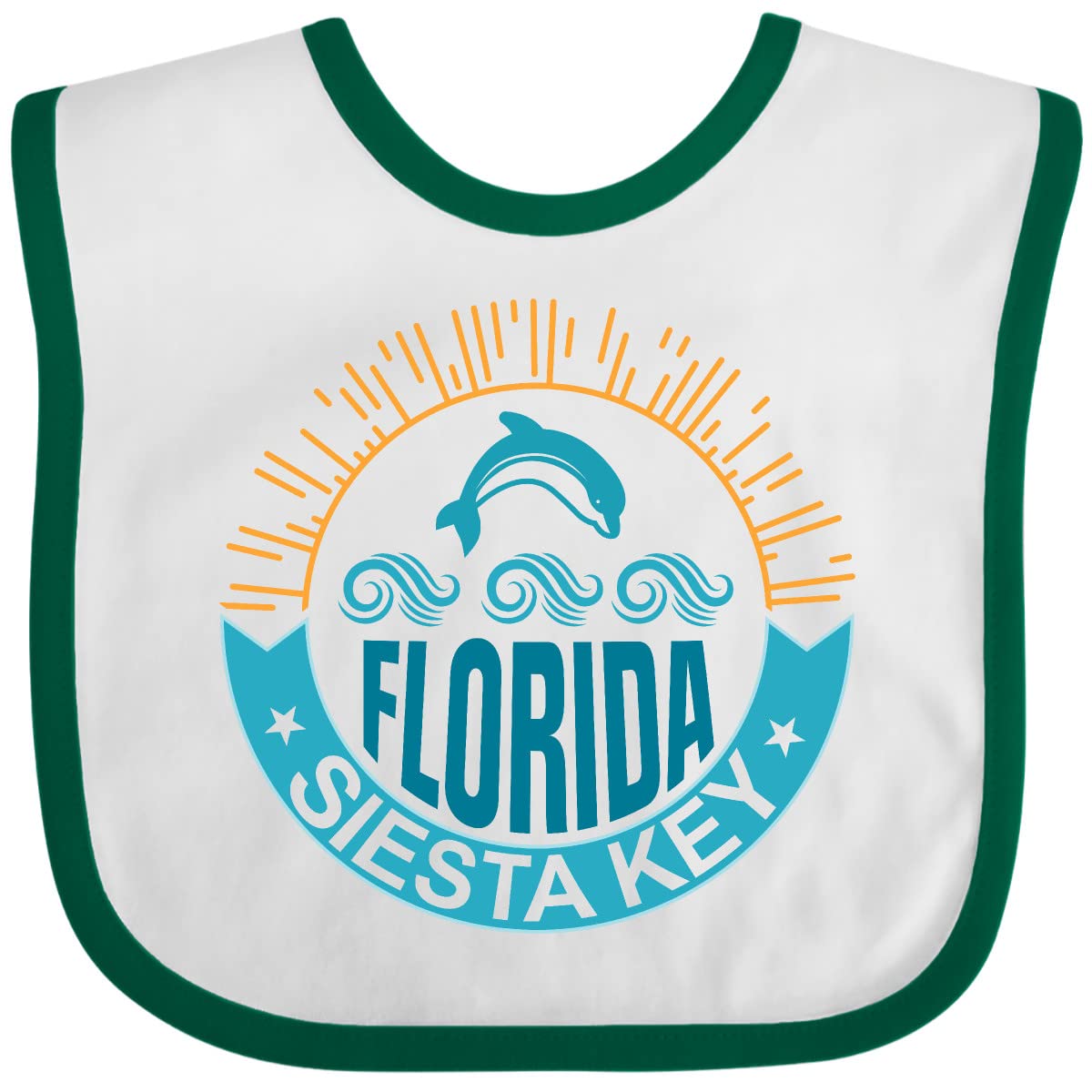Inktastic Siesta Key Florida Beach Vacation Baby Bib - Soft & Absorbent for Messy Eaters - Perfect for Beach Trips, Family Outings & Everyday Use