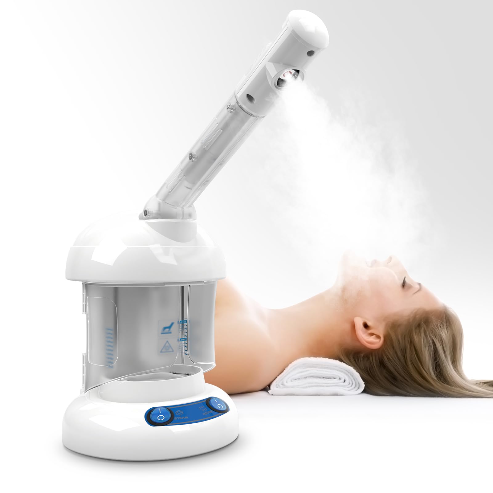 DEER BEAUTY Nano Ionic Facial Steamer - Professional Portable Face Steamer for Home & Salon Use | Deep Cleansing, Hydration & Skin Care | Perfect for Spa Days, Blackhead Removal & Relaxation