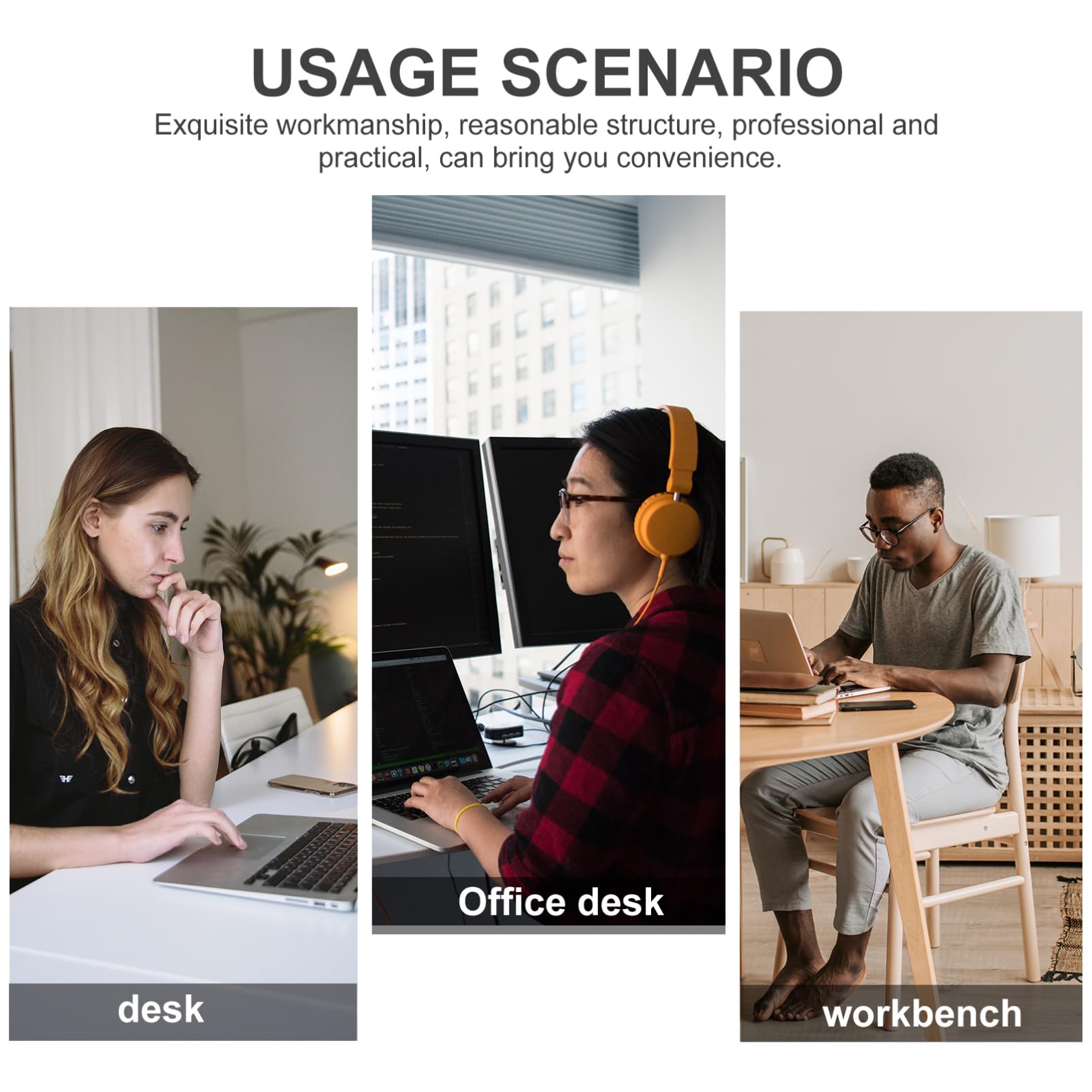 ETHZZLE Desk Organizer with Rotating Hook - Headset Hanger, Drink Cup Clamp & Tool Holder - Easy to Assemble Black Workspace Accessory for Office, Gaming & Home Organization