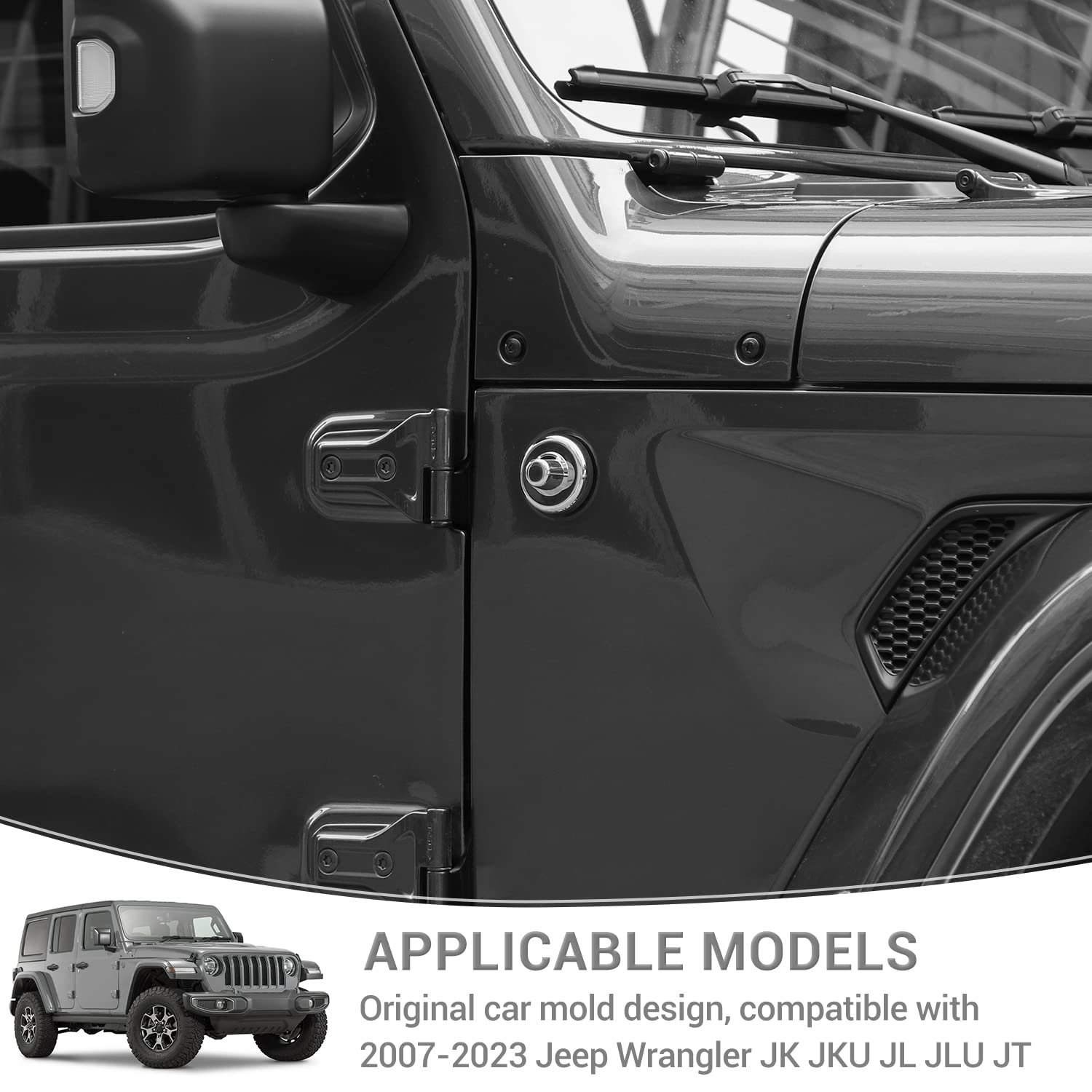 Jeep Wrangler & Gladiator Radio Antenna Base Cover - Chrome Exterior Accessory Compatible with 2007-2023 JK/JKU/JL/JLU & 2020-2023 JT Models | Weatherproof Protection & Stylish Upgrade for Off-Road Adventures