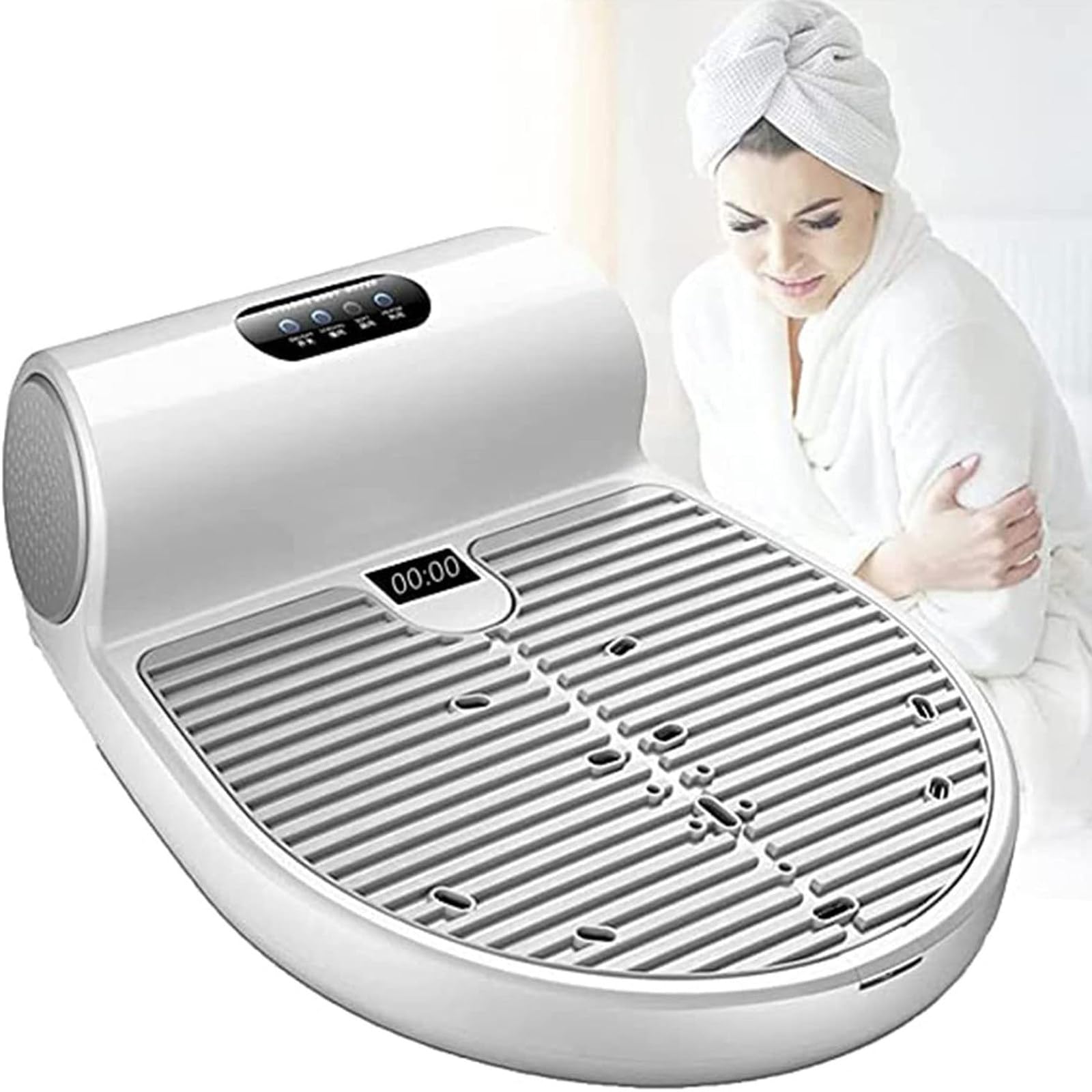 1350W Full Body Dryer for Shower - Negative Ion Air Shower with Smart Thermostat & Foot Touch Screen | Waterproof Body Heater & Care Dryer with Built-in Weight Scale | Perfect for Spa, Gym & Home Bathroom Use