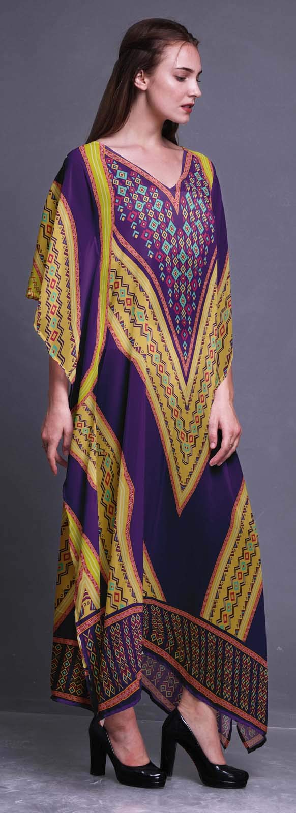 Women's Long Beach Kaftan - Flowy Bikini Cover Up Maxi Dress for Summer | Beachwear, Poolside Coverup, Vacation Outfit