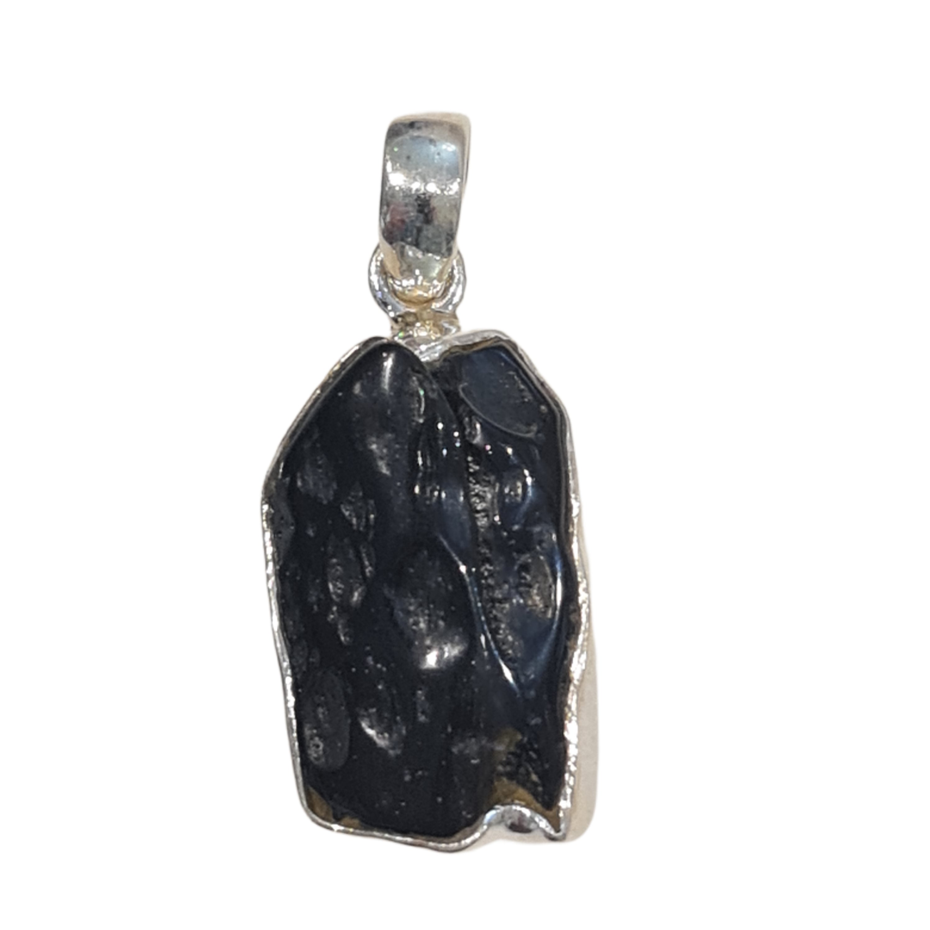 Black Tektite Meteorite Pendant Necklace - Genuine Space Stone Jewelry for Men & Women - Perfect for Spiritual Healing, Meditation & Unique Gift Giving