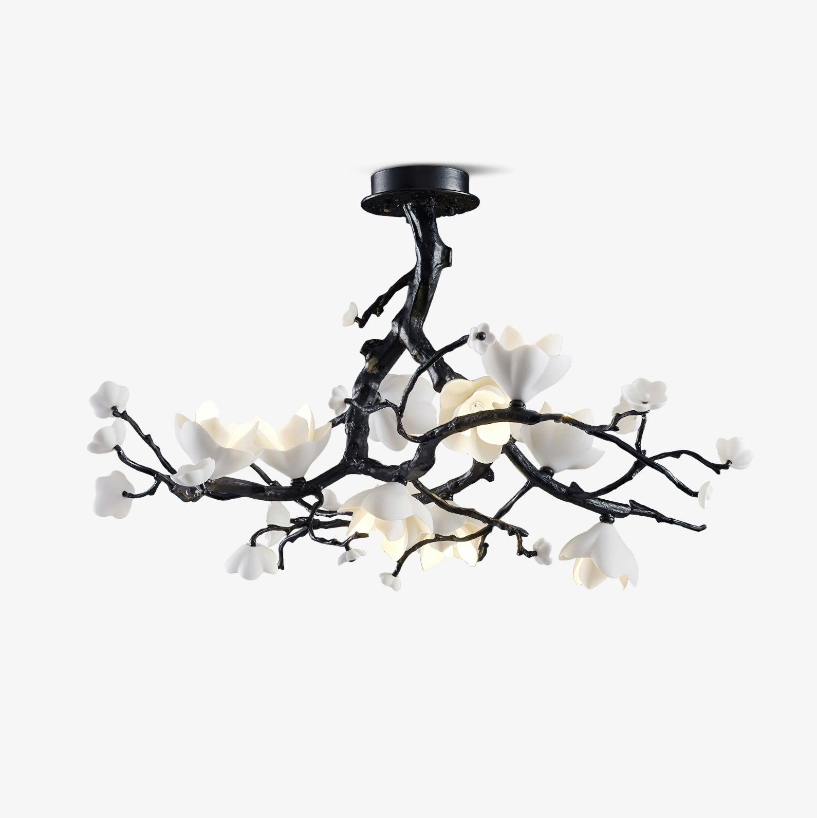Black Copper Tree Chandelier - Modern Rustic Ceiling Light Fixture for Dining Room, Living Room & Bedroom Decor