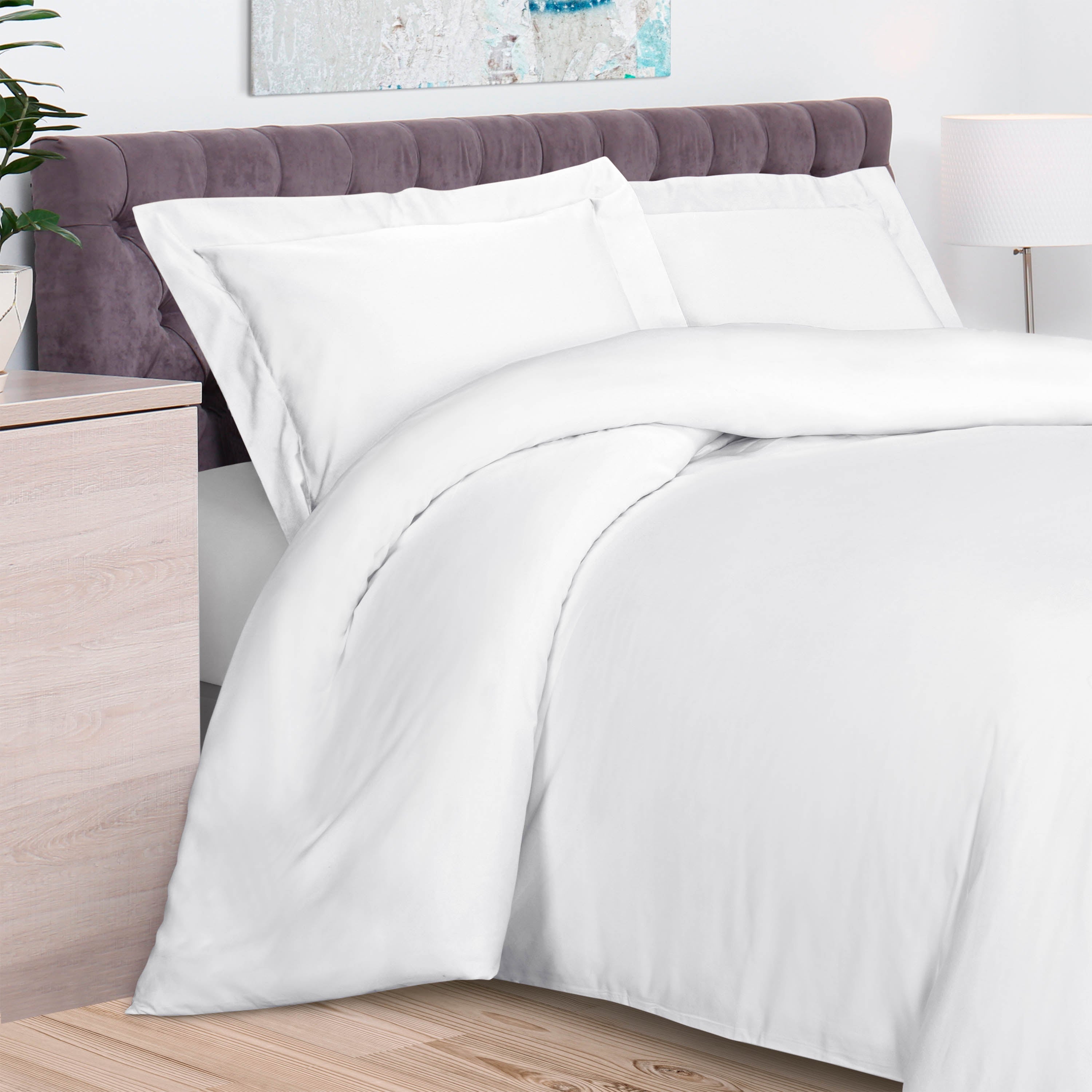 Premium 300 Thread Count Rayon Bamboo Duvet Cover Set - Soft, Breathable & Hypoallergenic Bedding for All Seasons - Perfect for Master Bedroom, Guest Room & Dormitory