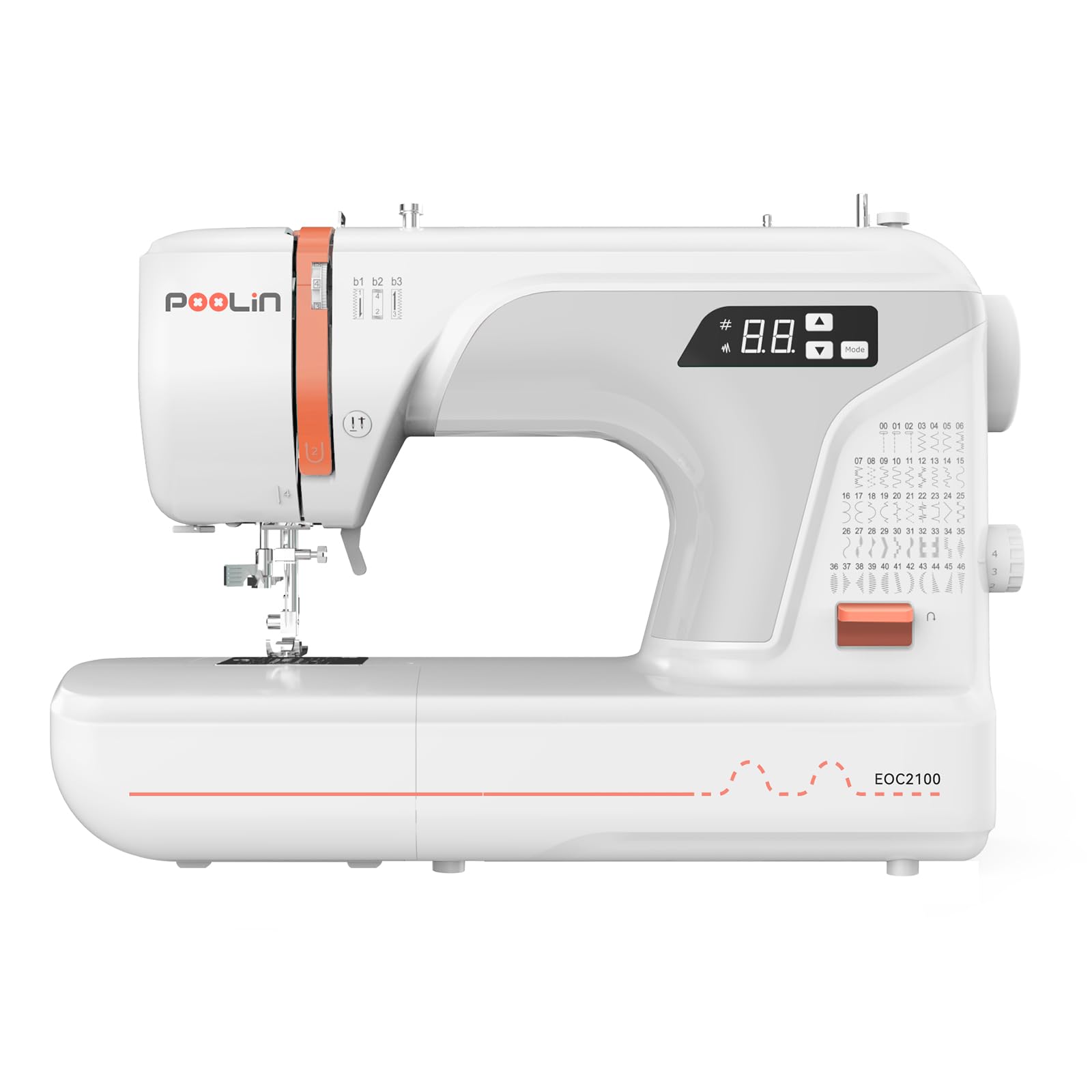 Computerized Sewing Machine with 107 Stitch Patterns, 8 Presser Feet, Adjustable Stitch Length & Width - 2 Sewing Modes for Quilting, Dressmaking & Home DIY Projects