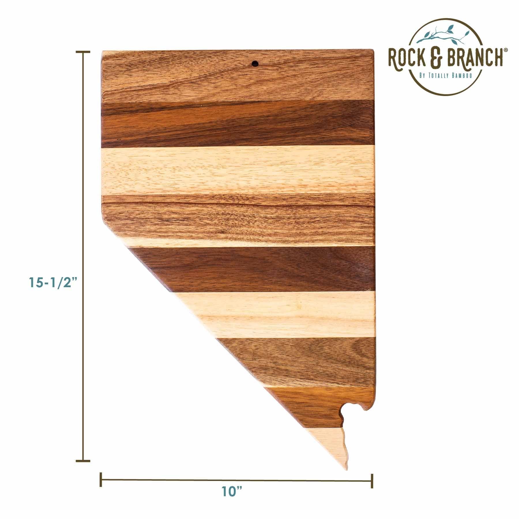 Rock & Branch® Shiplap Series Nevada Wood Cutting Board - Durable Kitchen Chopping Board for Meat, Cheese, and Vegetables - Perfect for Home Cooking, Entertaining, and Rustic Kitchen Decor