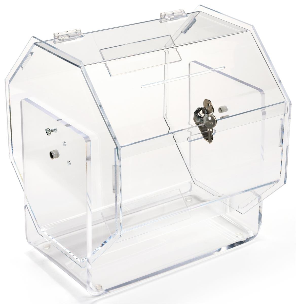 Clear Acrylic Prize Wheel Spinner - Lockable Rotating Raffle Drum for Tabletop Games, Casino Nights & Fundraising Events