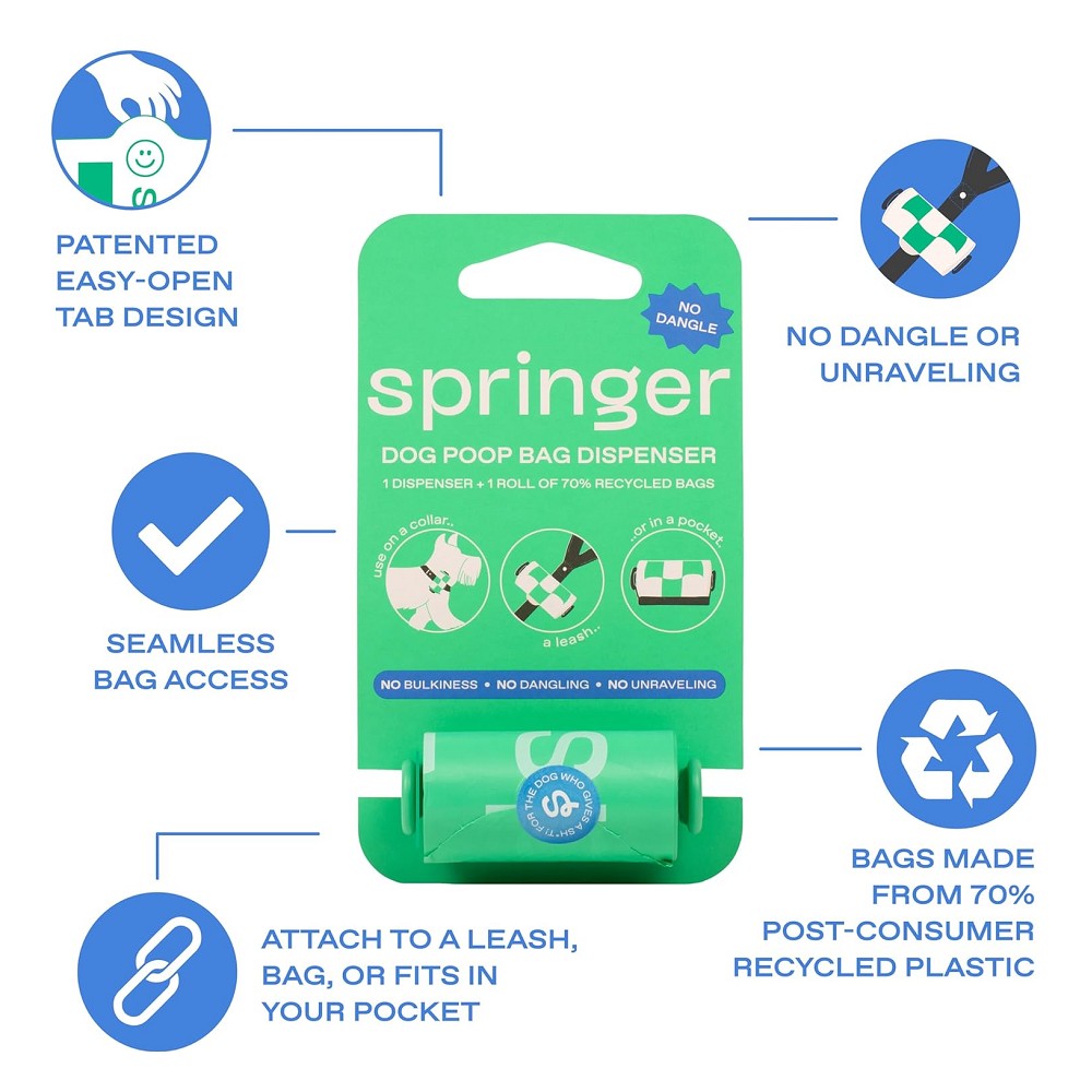 Eco-Friendly Dog Poop Bag Dispenser with 15 Biodegradable Waste Bags - Perfect for Walks, Hikes & Park Visits