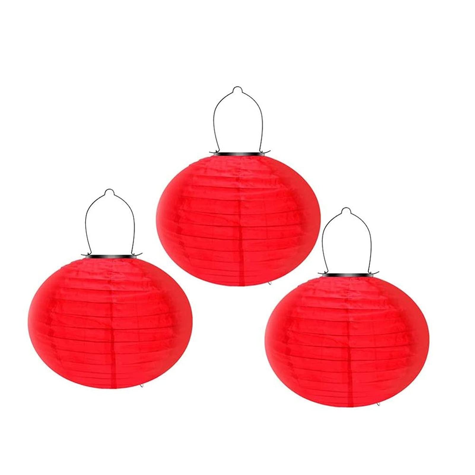 3-Pack Solar Powered Hanging LED Lanterns - 12