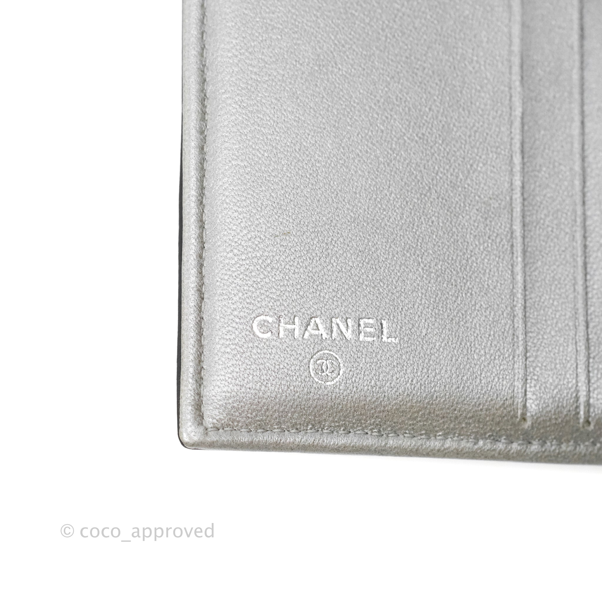 Chanel Camellia Embossed Tri-Fold Short Wallet in Black Lambskin with Silver Hardware - Luxury Compact Wallet for Everyday Use & Special Occasions