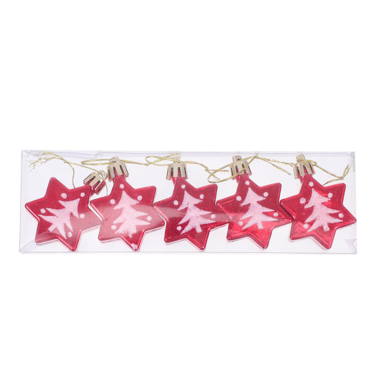 PRETYZOOM 5-Piece Christmas Tree Ornament Set - Shining Star Decorations for Holiday Tree Decor - Perfect for Xmas Home Decor, Party & Gift Giving