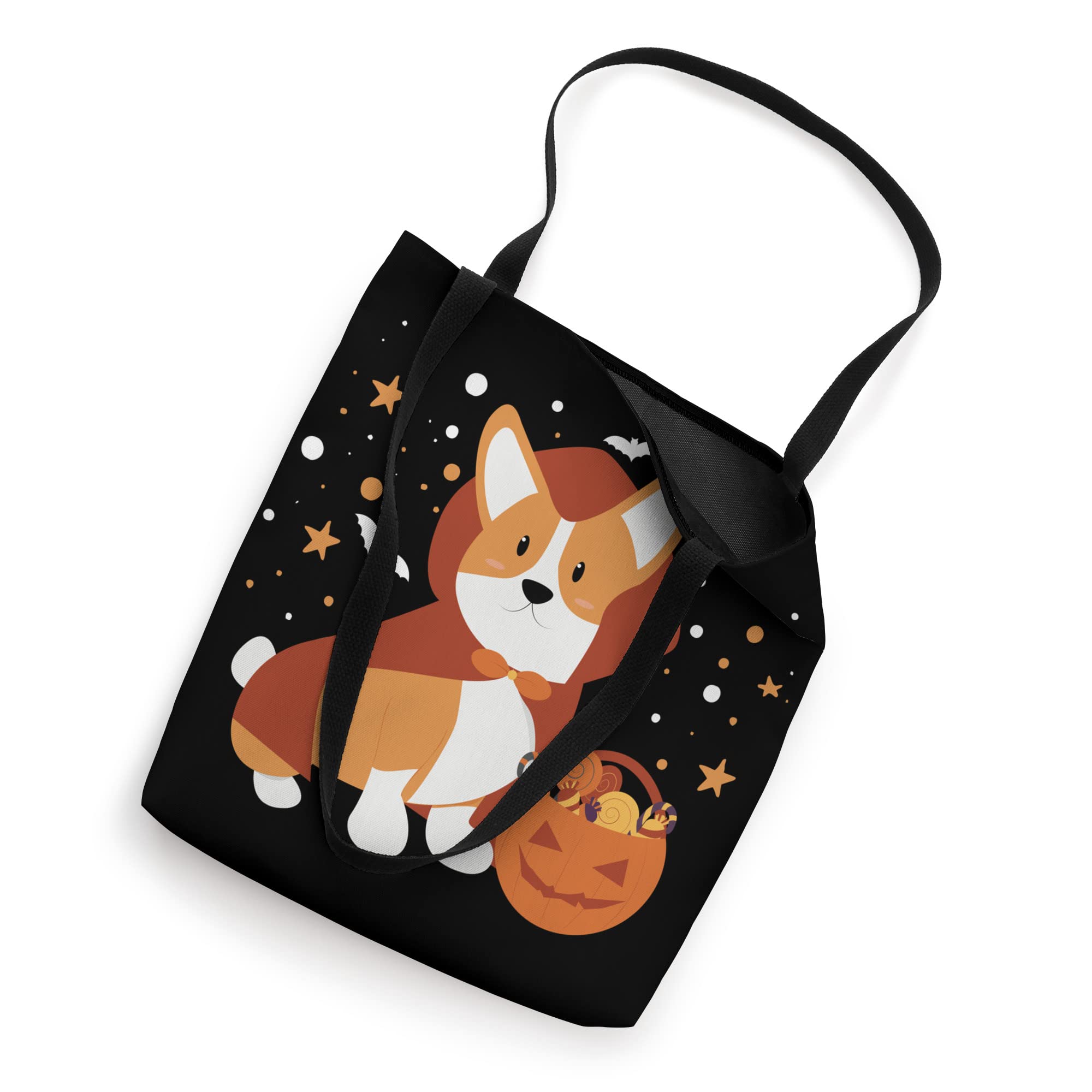 Halloween Trick or Treat Candy Bucket - Corgi Dog Themed Tote Bag for Kids & Adults - Perfect for Trick-or-Treating, Costume Parties & Halloween Festivities