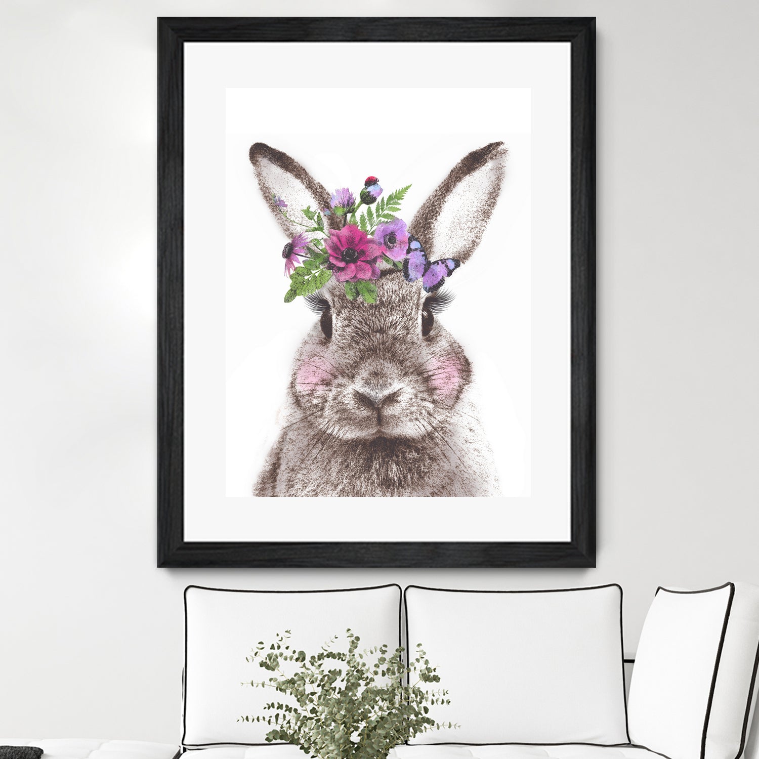Cute Floral Bunny Plush Toy - Soft Stuffed Animal for Kids, Easter Gift, Nursery Decor, and Spring Home Decoration