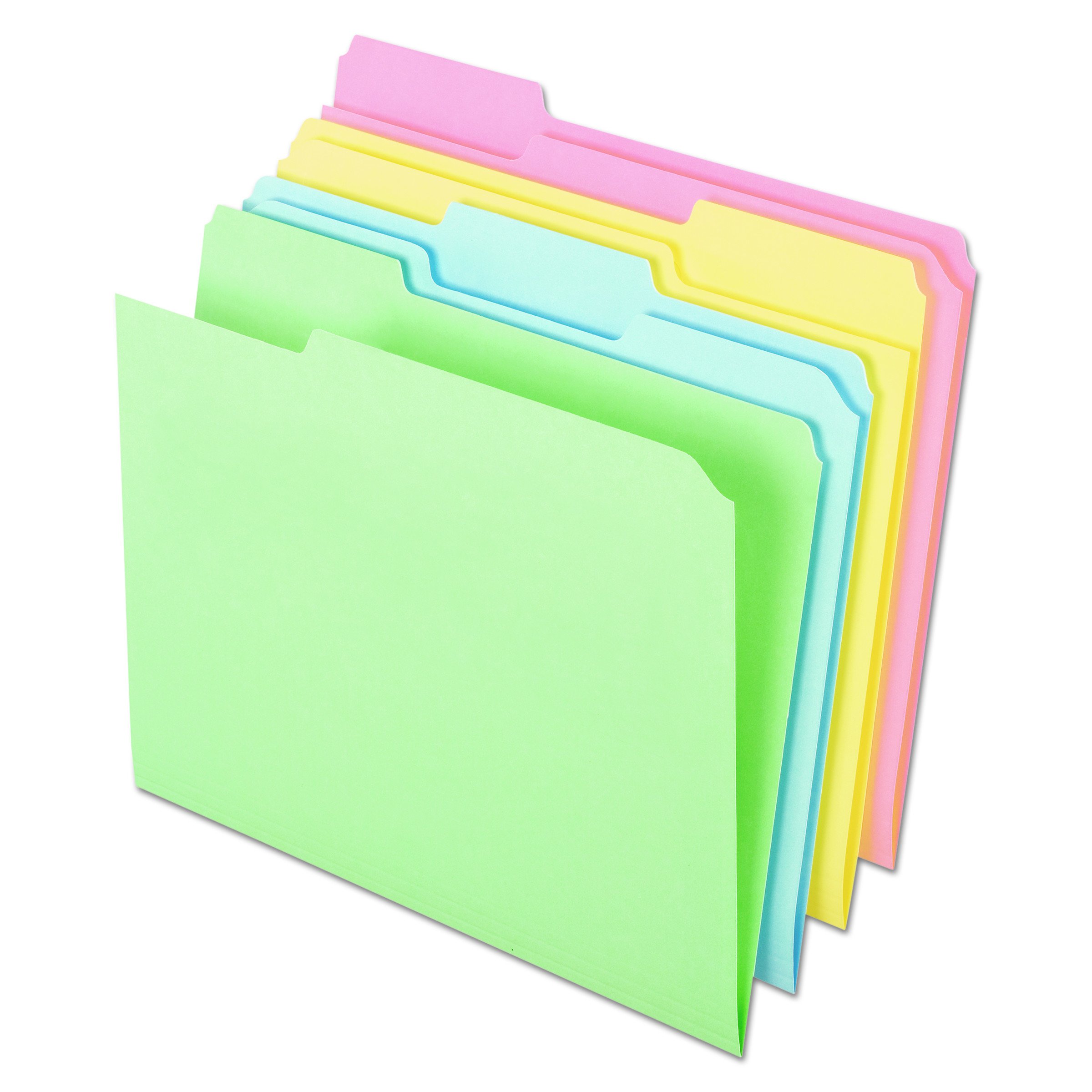 Pendaflex C2113PASR Pastel Color File Folders - 1/3 Cut Top Tab, Letter Size, Assorted Colors (Box of 100) - Perfect for Office Organization, School Projects & Home Filing Systems
