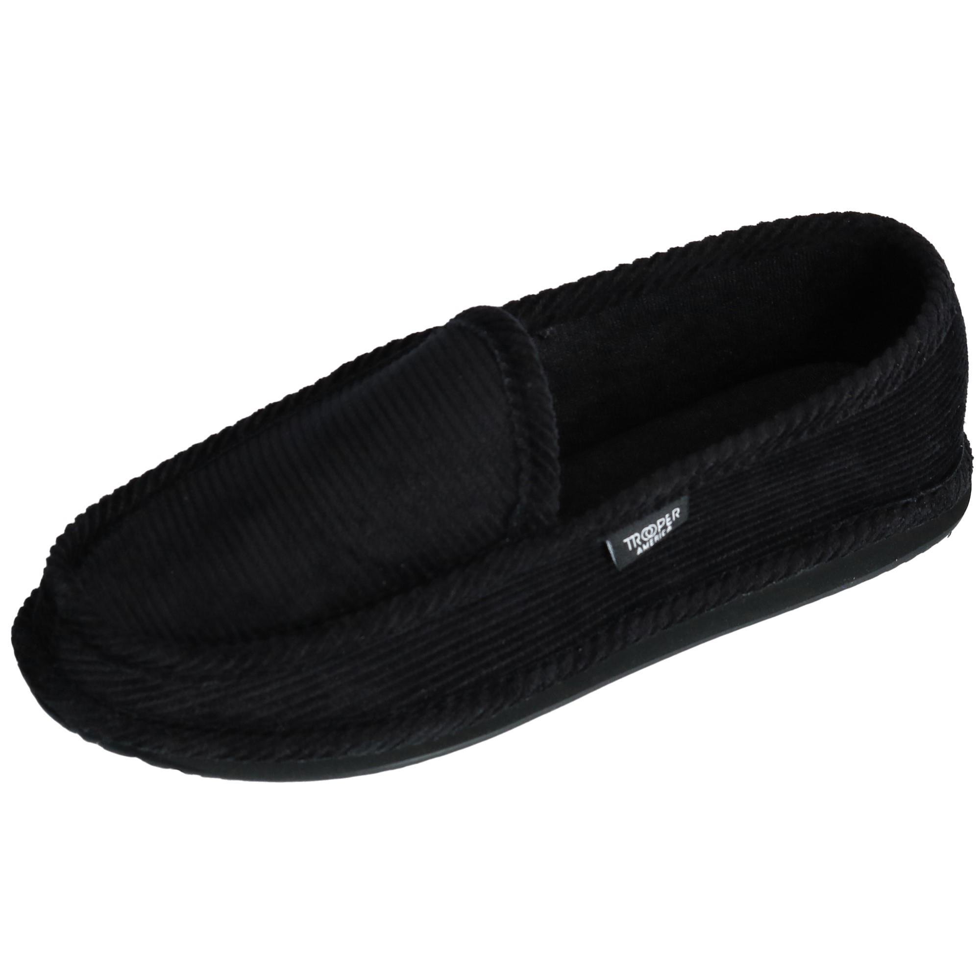 Trooper America Men's Corduroy Slip-On Slippers - Comfortable Indoor/Outdoor House Shoes for Relaxing at Home, Lounging & Errands