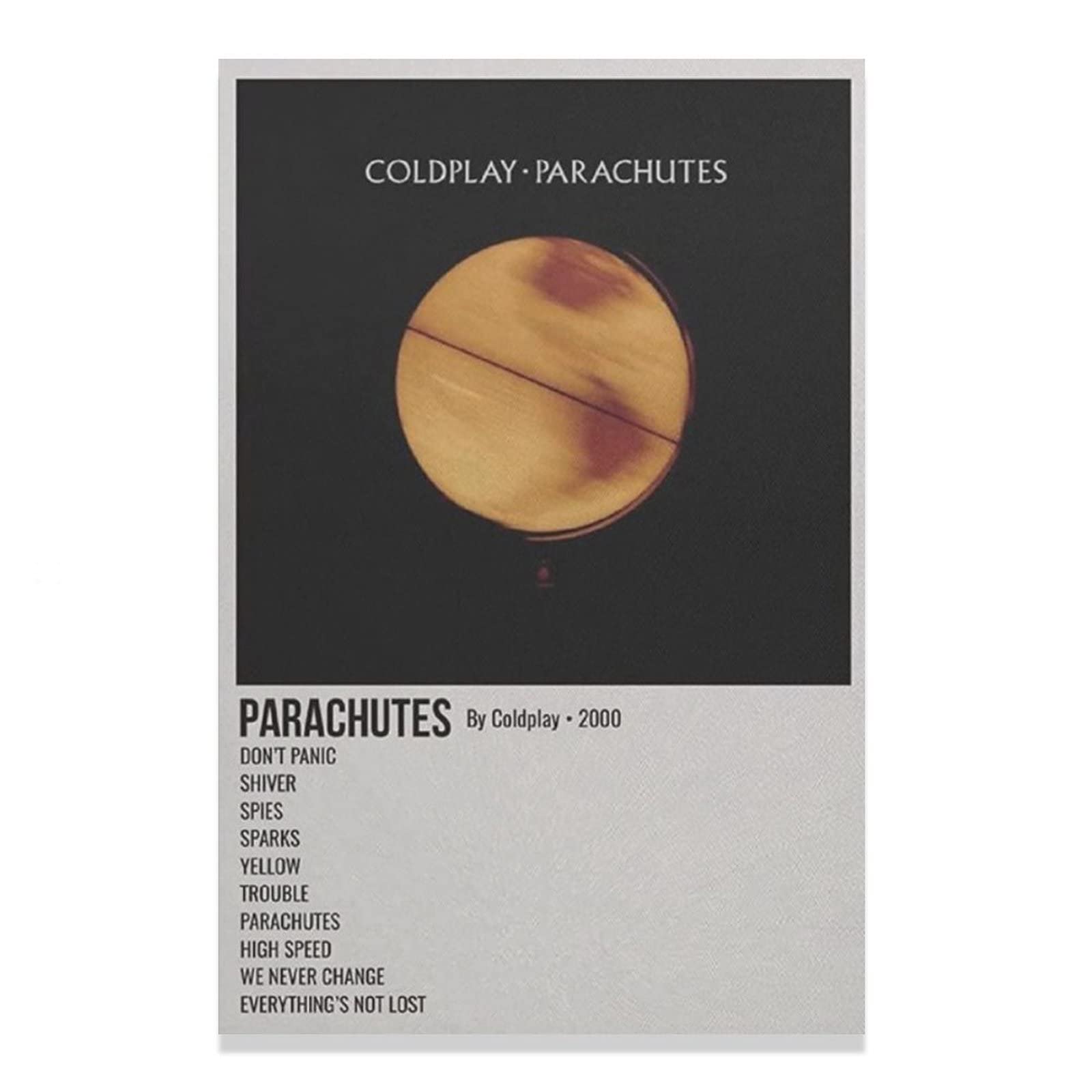 Coldplay Parachutes Album Canvas Poster - 12x18 Inch (30x45cm) Unframed Wall Art for Bedroom, Office & Gift - Music Decor, Sports Landscape & Home Decor
