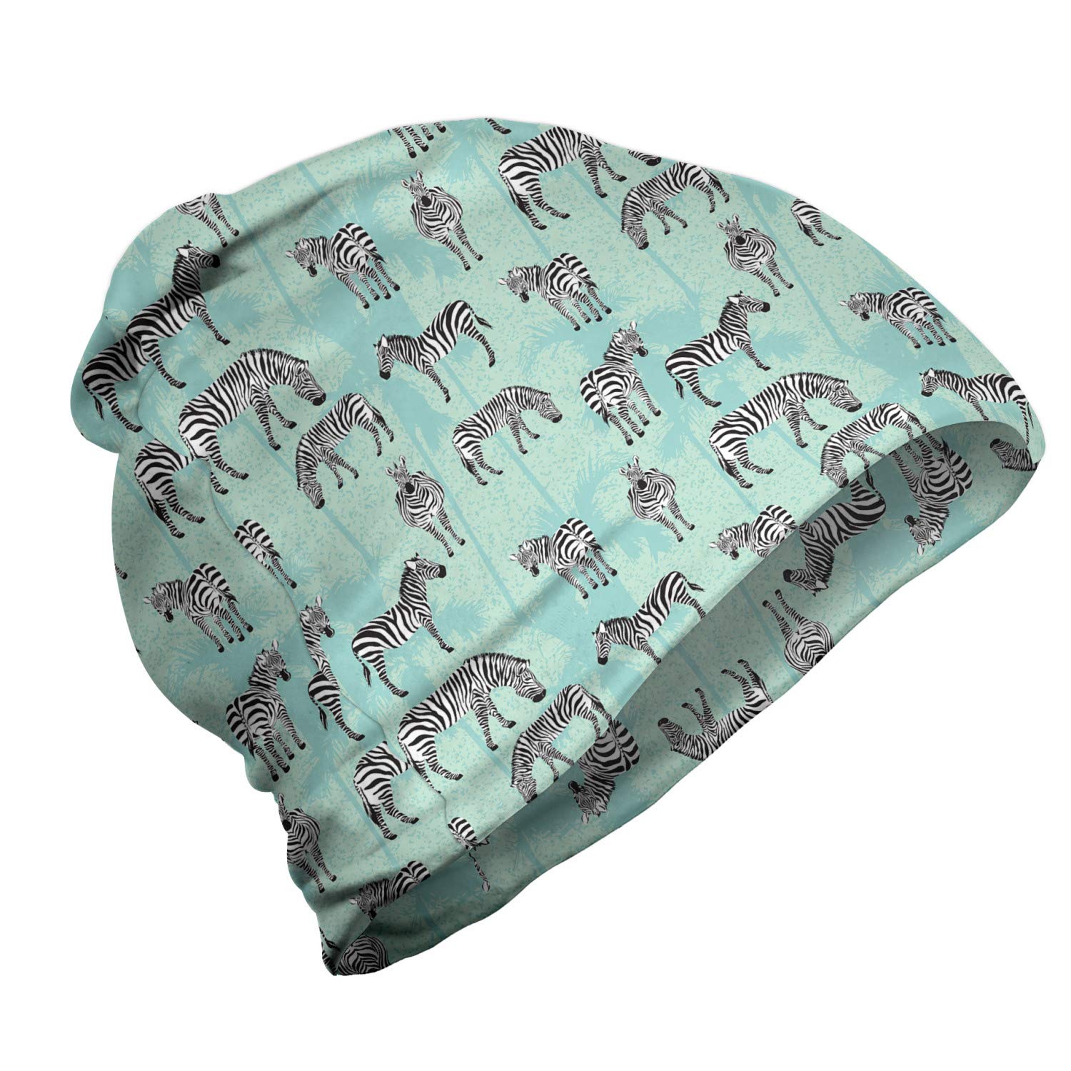 Ambesonne Unisex Striped Endemic Horse Beanie - Warm Winter Knit Hat for Men & Women - Perfect for Hiking, Camping, and Outdoor Activities