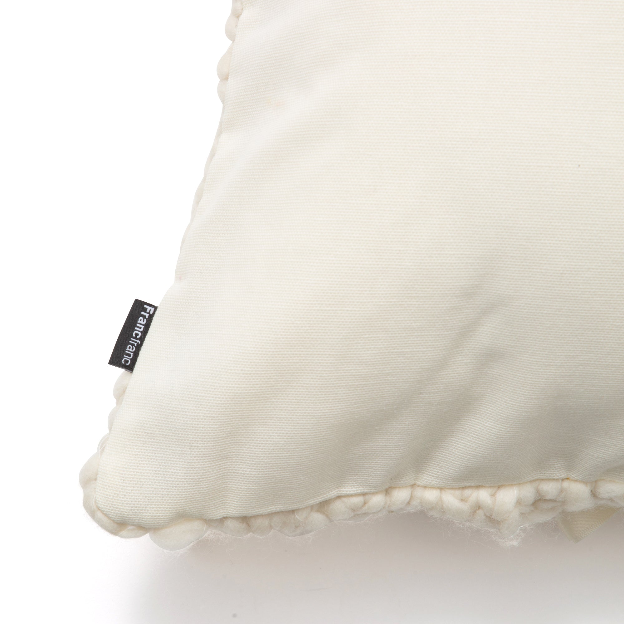 Soft Knit Ribbon Cushion Cover 18x18 Inches - Ivory White Decorative Pillow Case for Sofa, Bed, Chair - Cozy Home Decor & Living Room Accessories