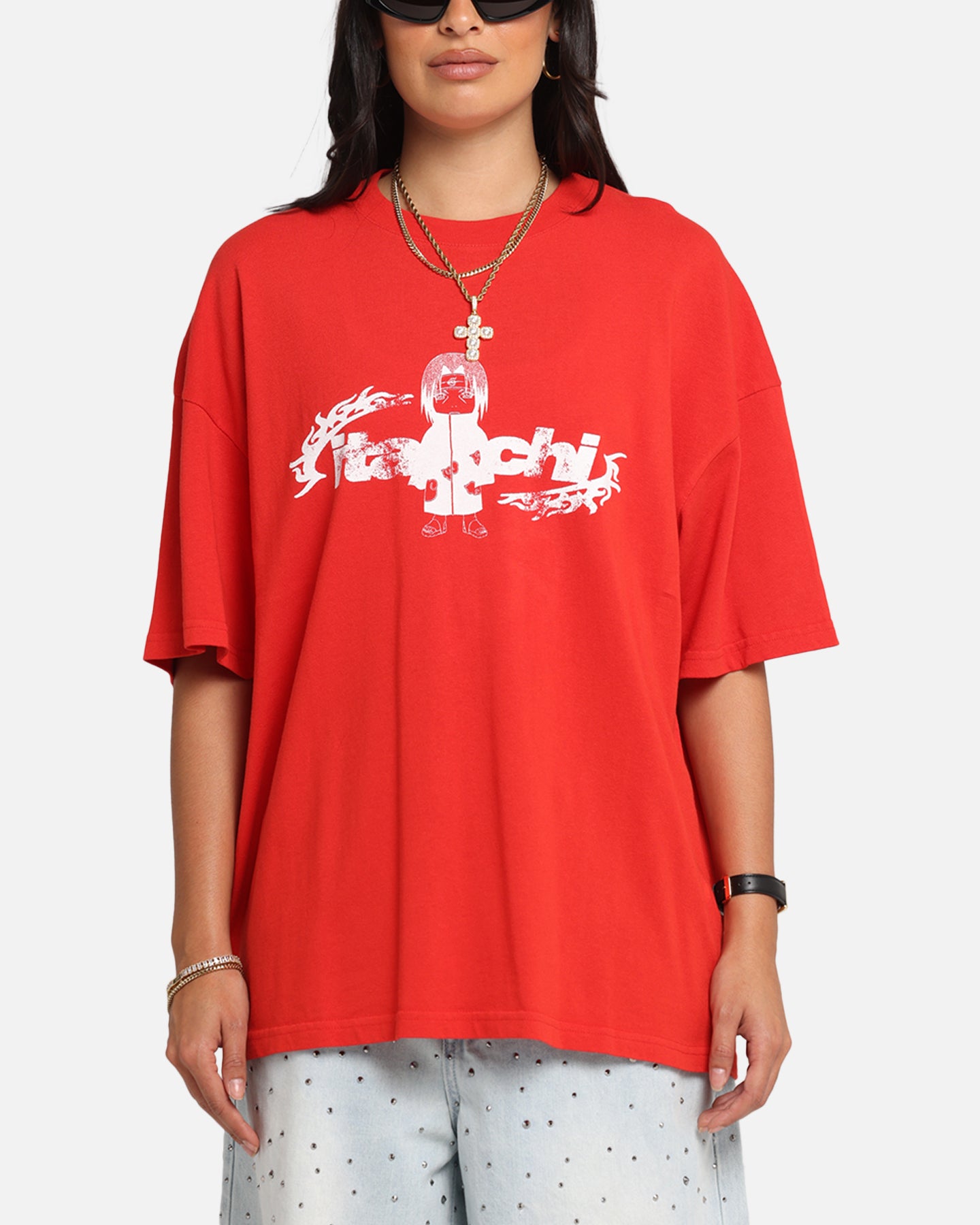 Naruto Chibi Itachi Vintage Anime T-Shirt - Red Cotton Graphic Tee for Men & Women - Perfect for Cosplay, Anime Conventions & Casual Wear