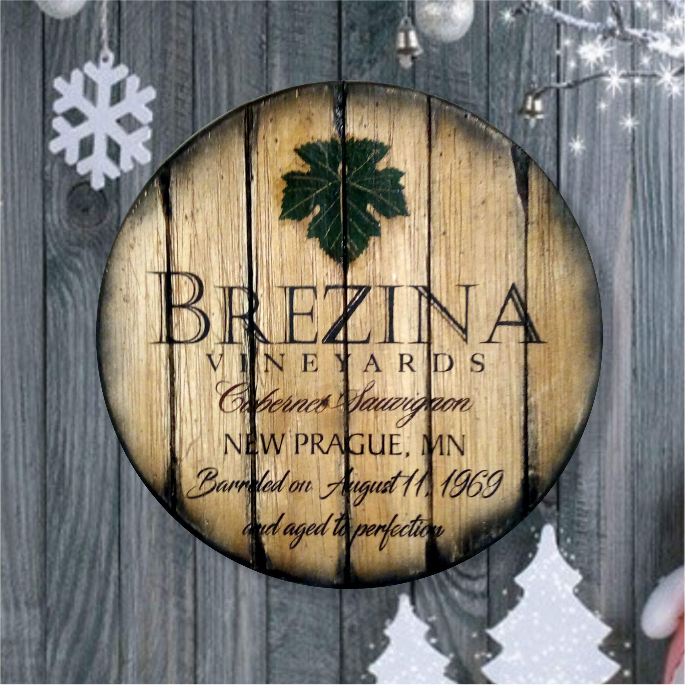 Personalized Wine Barrel Wall Art - Handmade Rustic Decor for Wine Enthusiasts | Unique Christmas Gift for Wine Lovers | Perfect for Home Bar, Wine Cellar & Dining Room Decor