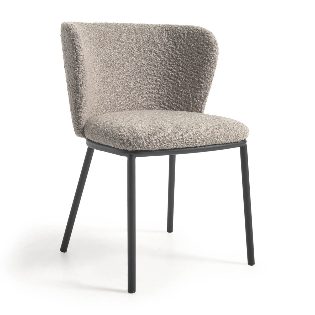 Ciselia Boucle Dining Chair - Modern Upholstered Accent Chair for Kitchen, Dining Room, and Home Decor | Soft Textured Fabric with Sturdy Wooden Legs | Perfect for Small Spaces and Entertaining Guests