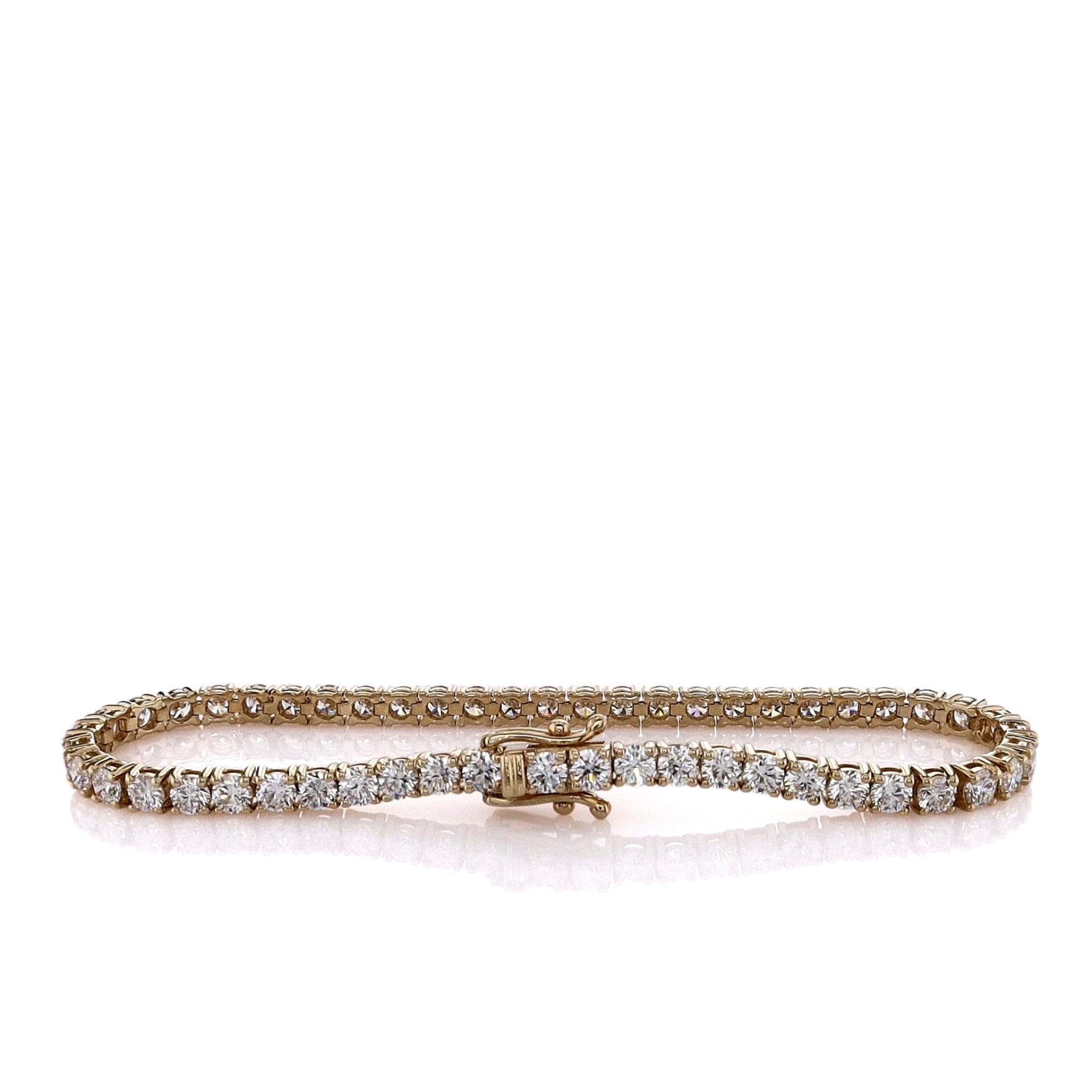14K Yellow Gold 6.61 Carat Diamond Tennis Bracelet for Women - Elegant Stackable Jewelry for Weddings, Parties & Special Occasions