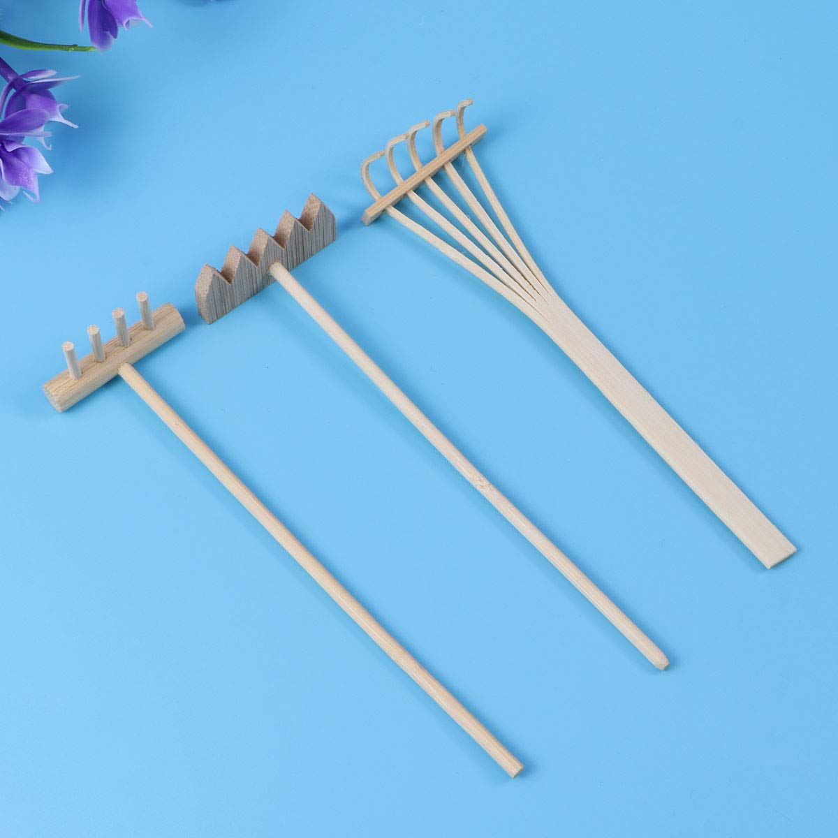 SUPVOX 3-Piece Mini Zen Sand Rake Set - Bamboo Sand Raking Tool for Zen Garden, Home Office Desk Decor & Feng Shui Accessories | Perfect for Meditation, Stress Relief & Desktop Decoration