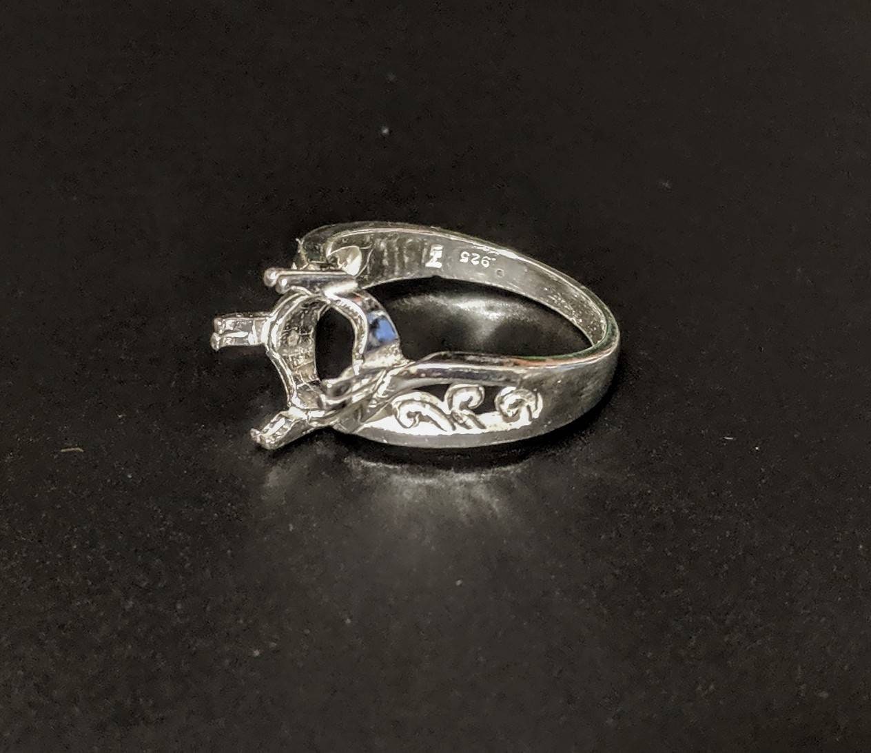 Solid Sterling Silver or 14kt Gold 8x6mm Oval 4-Prong Pre-Notched Blank Ring Setting - Size 7 (Item# 163665/143665) - Perfect for Engagement Rings, Wedding Bands & Jewelry Making