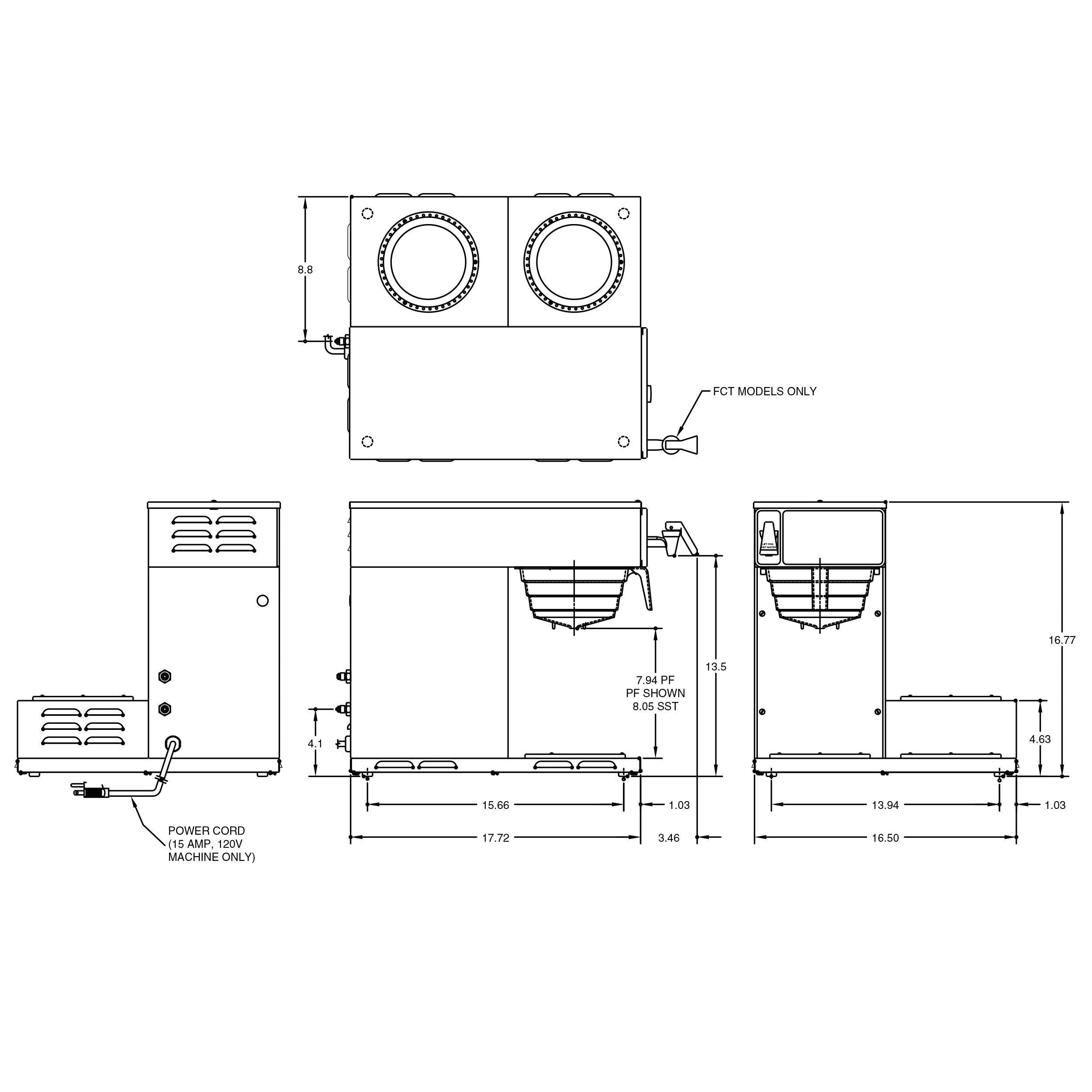BUNN Axiom 15-3 Commercial Coffee Maker - 12 Cup Automatic Brewer with 3 Lower Warmers (Model 38700.0002) - Gray - Perfect for Offices, Restaurants & High-Volume Coffee Service