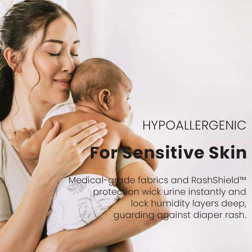 PARASOL Clear+Dry Disposable Diapers for Babies | Size 5 (26+ lbs) 96 Count | RashShield Protection, Leakproof & Hypoallergenic | Perfect for Overnight Use, Travel & Daycare