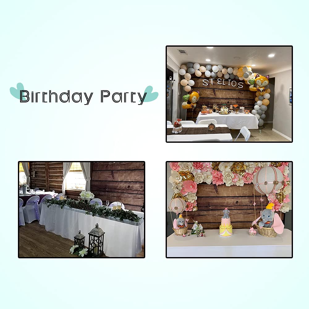 LFEEY 10x10ft Rustic Brown Wooden Photography Backdrop - Vintage Old Wood Plank Vinyl Photo Studio Background for Birthday Party, Baby Shower, Wedding & Professional Shoots | Durable & Portable