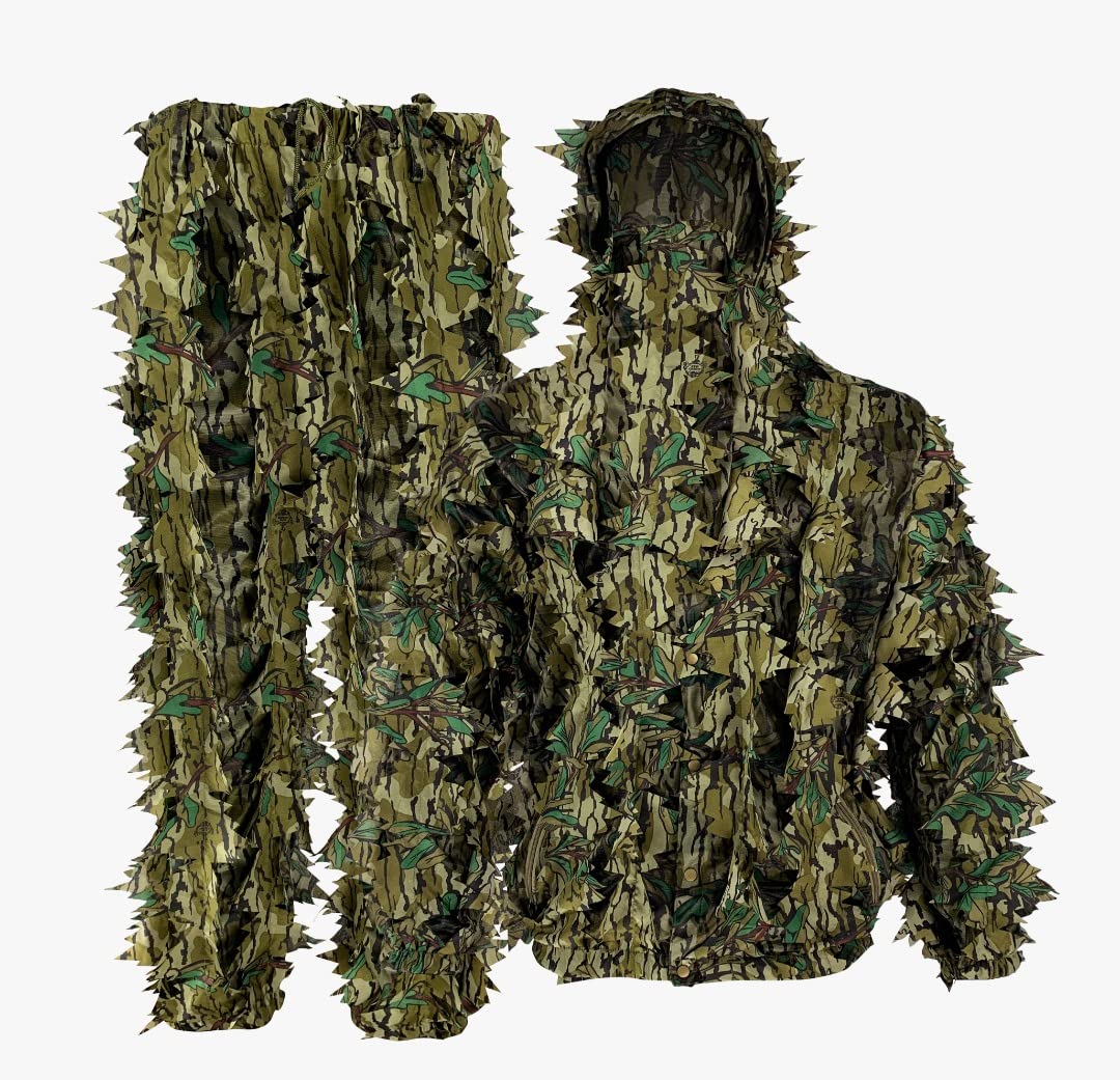 Leafy Camo Hunting Suit - Lightweight & Breathable Mossy Oak Greenleaf Pattern Hunting Jacket for Outdoor Hunting, Wildlife Photography, and Nature Exploration