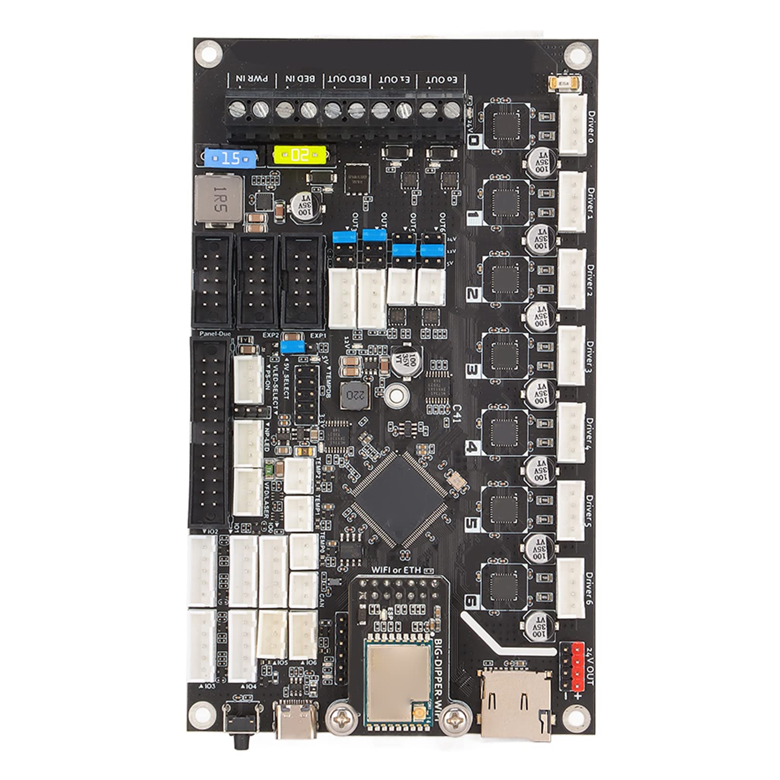 Big Dipper VORON 2.4 3D Printer Motherboard - 28V Max Input, 7-Way TMC2209 Stepper Motor Driver Control Board for High-Performance 3D Printing | Perfect for DIY 3D Printers, CNC Machines & Robotics Projects