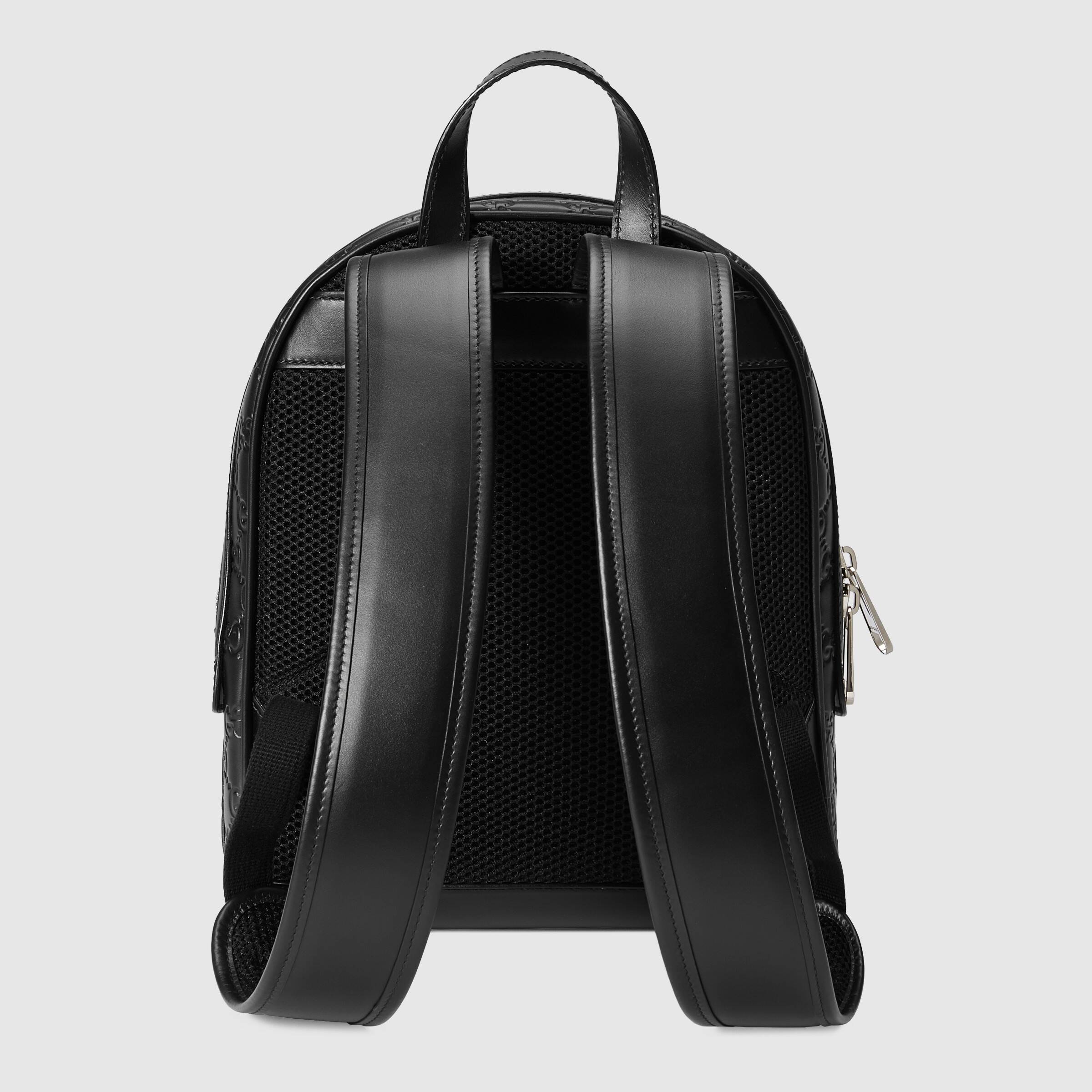 Gucci Signature Leather Backpack for Women & Men - Luxury Black Leather Backpack with Adjustable Straps - Perfect for Travel, Work & School