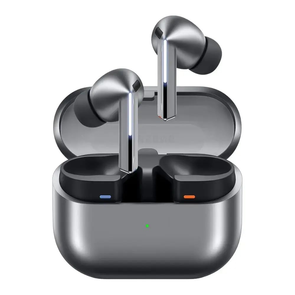 SAMSUNG Galaxy Buds 3 Pro Wireless Earbuds - AI Noise Cancelling Bluetooth Headphones with Sound Optimization & Real-Time Translation | Comfort Fit Design for Gym, Work & Travel (Silver, Renewed) - Latin America Version
