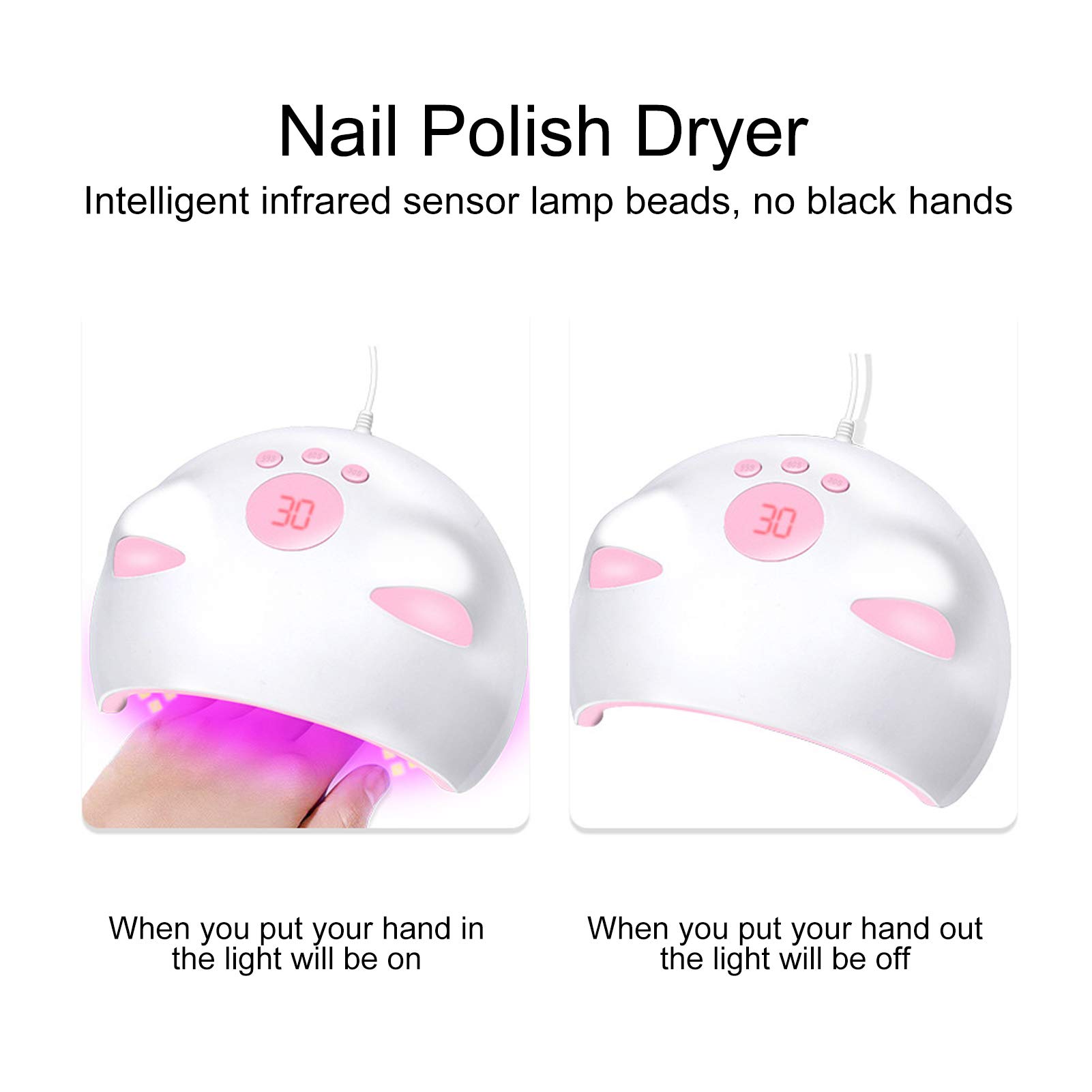 Fast Drying UV LED Nail Polish Dryer - Safe & Eco-Friendly Nail Curing Machine with Dual Light Source for Home & Salon Use - Perfect for Gel Nails, Manicures & Nail Art Designs