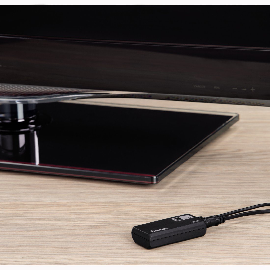 Hama 40987 Bluetooth Audio Transmitter - Wireless Audio Adapter for TV, PC, Car - Black | Stream Music from Any Device to Speakers or Headphones