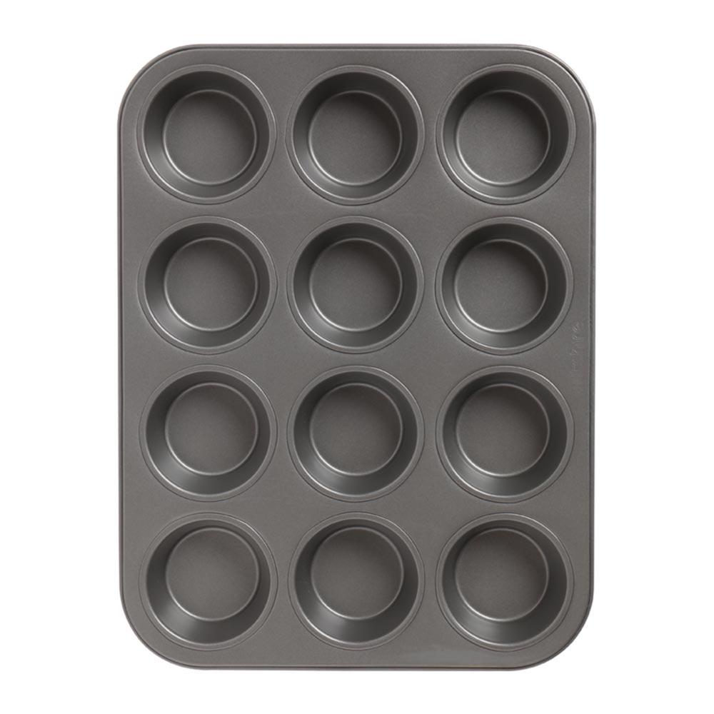 Non-Stick Two-Tone 12-Cup Muffin Pan for Baking Cupcakes & Muffins - Perfect for Home Baking, Parties & Holiday Treats